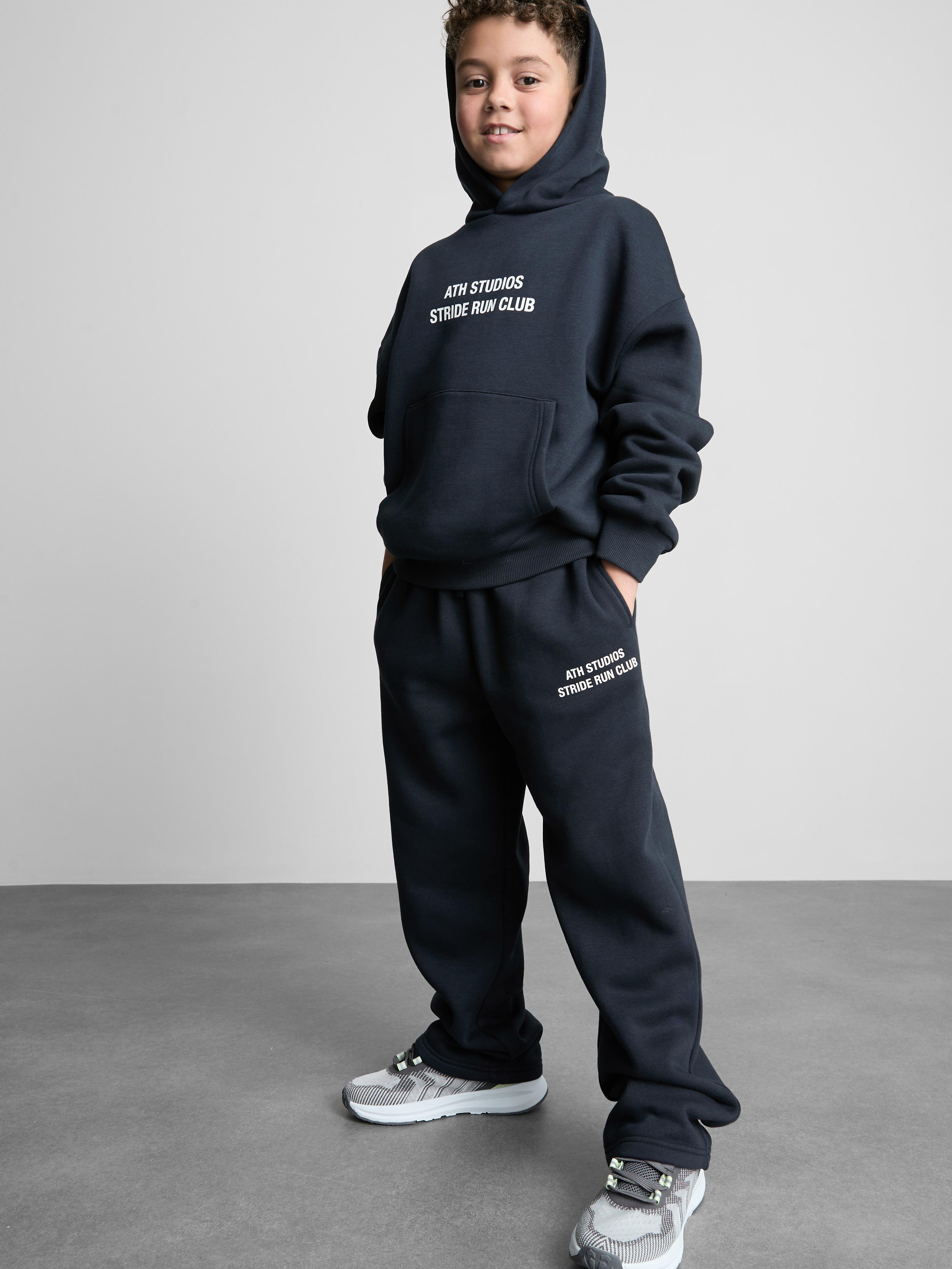 Boys Black 7-15yrs | Running Club Graphic Active Joggers