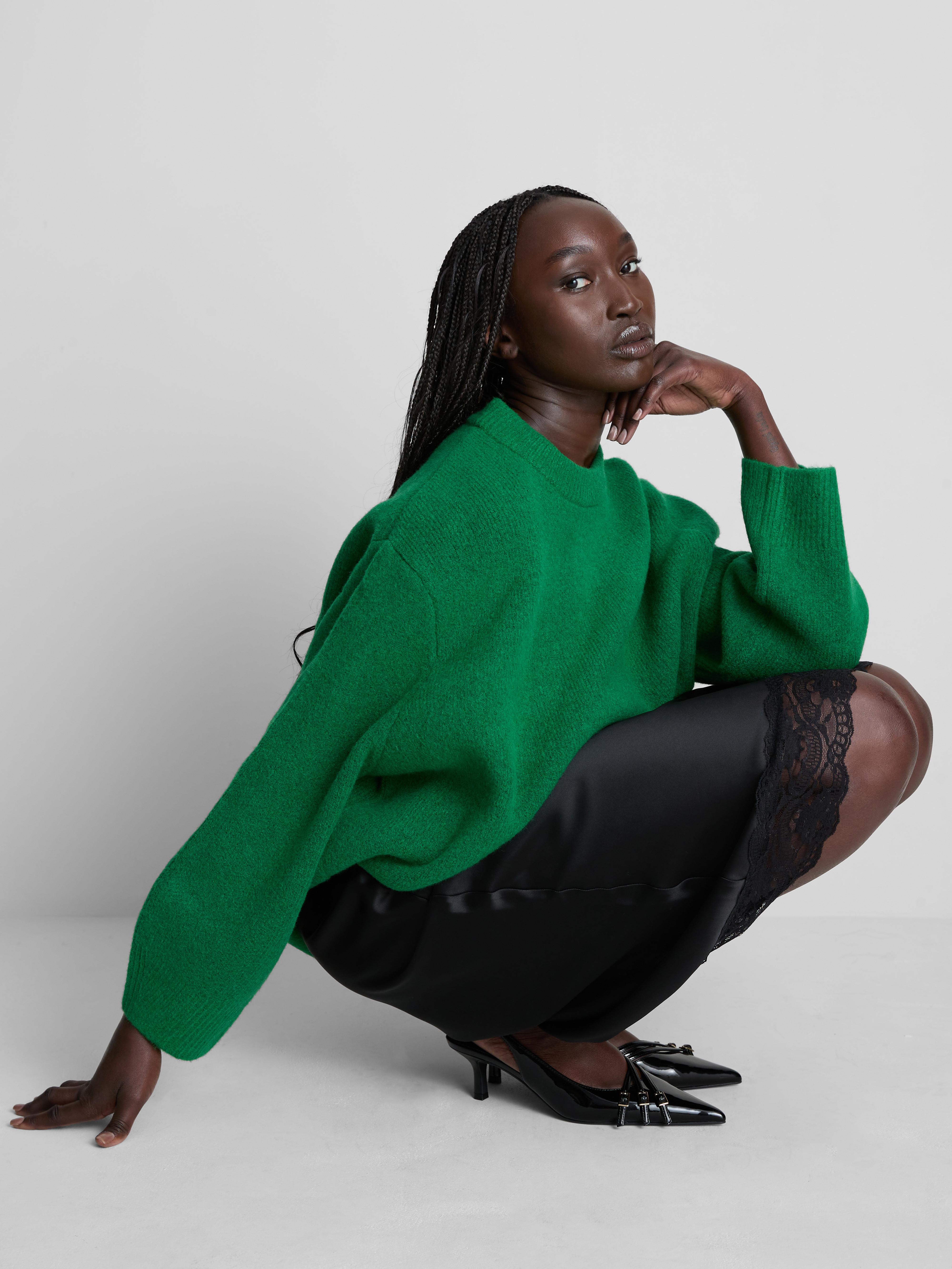 Satin Lace Midi Skirt