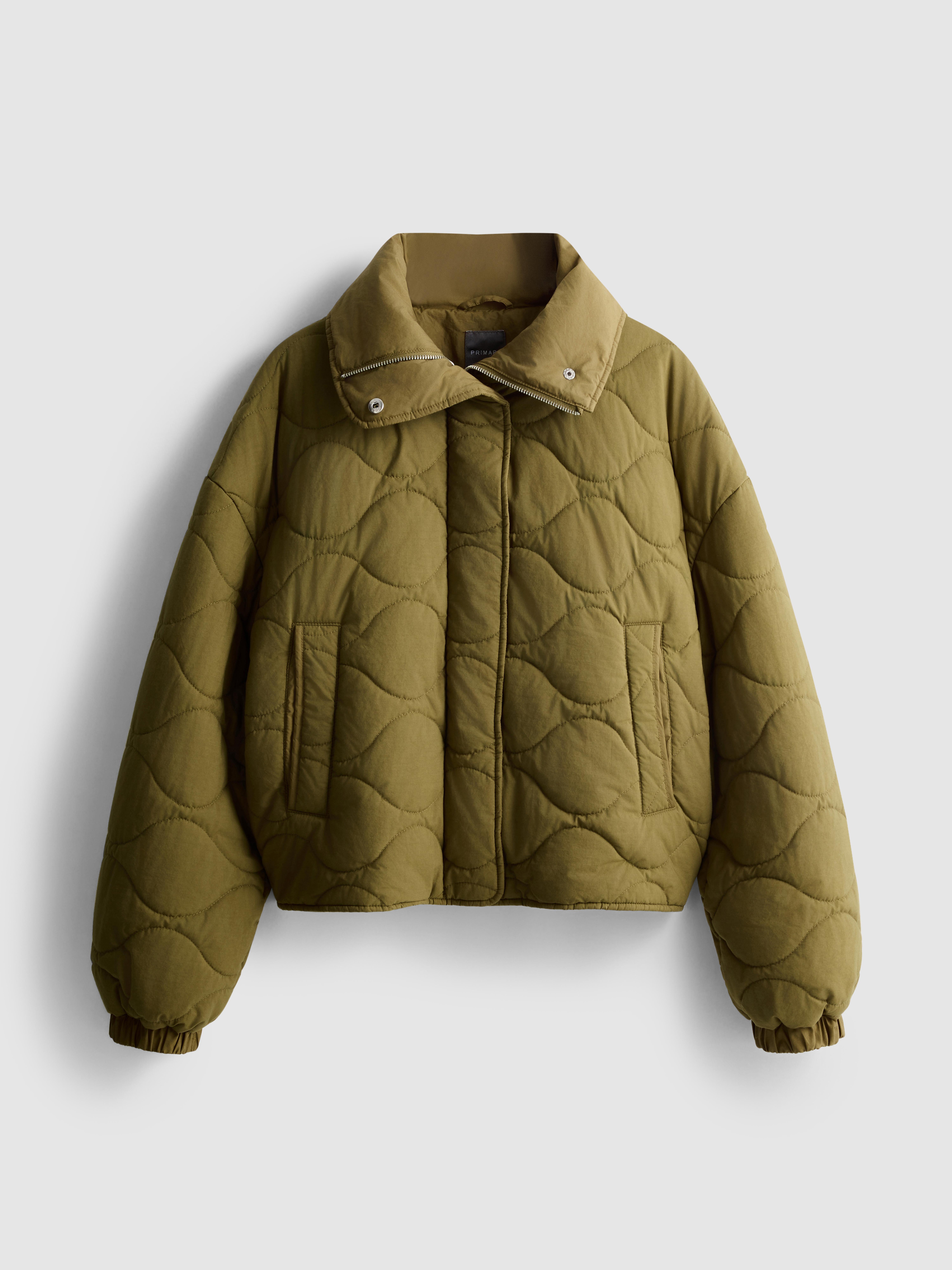 Quilted Collared Bomber Jacket