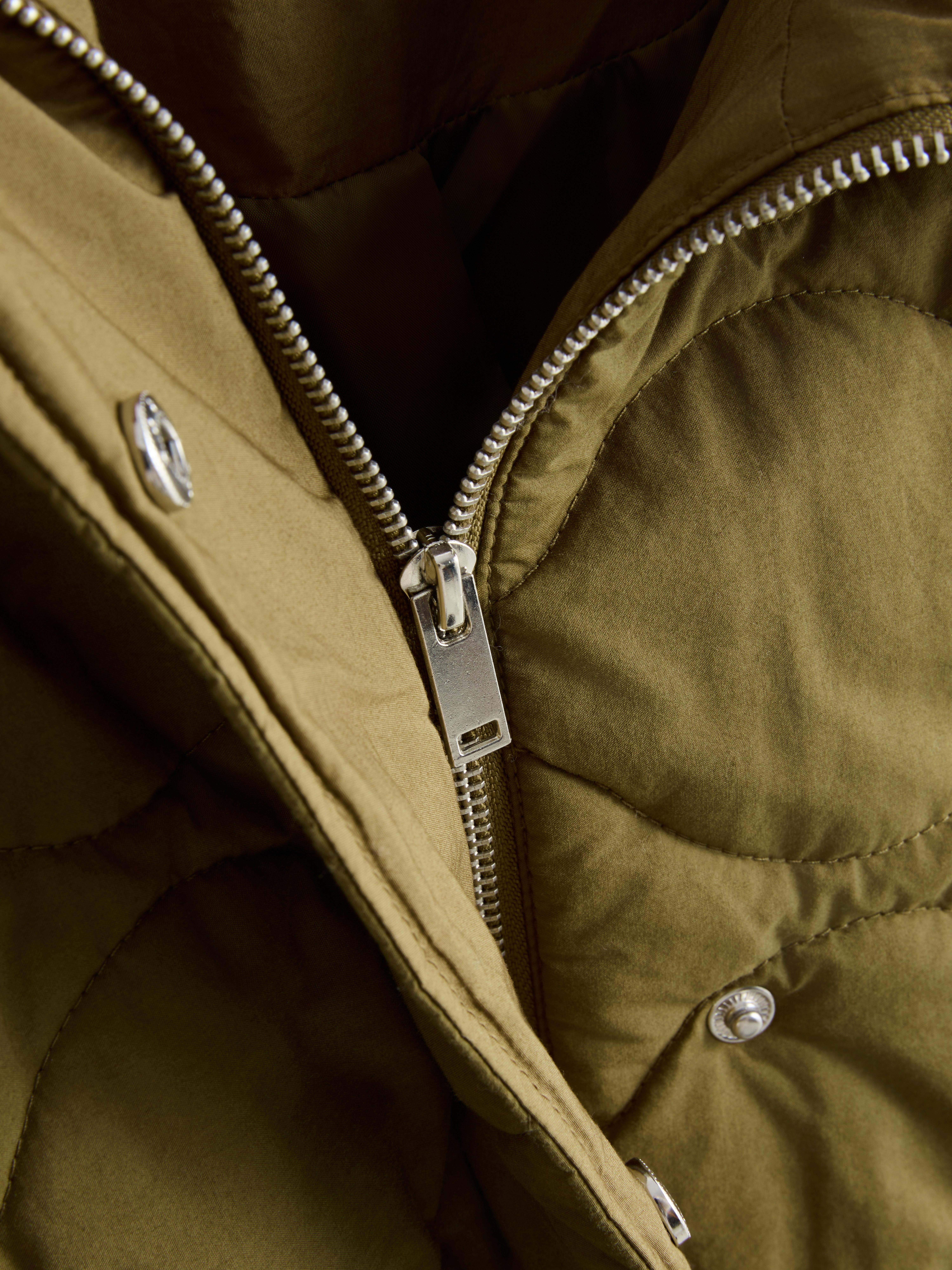 Quilted Collared Bomber Jacket