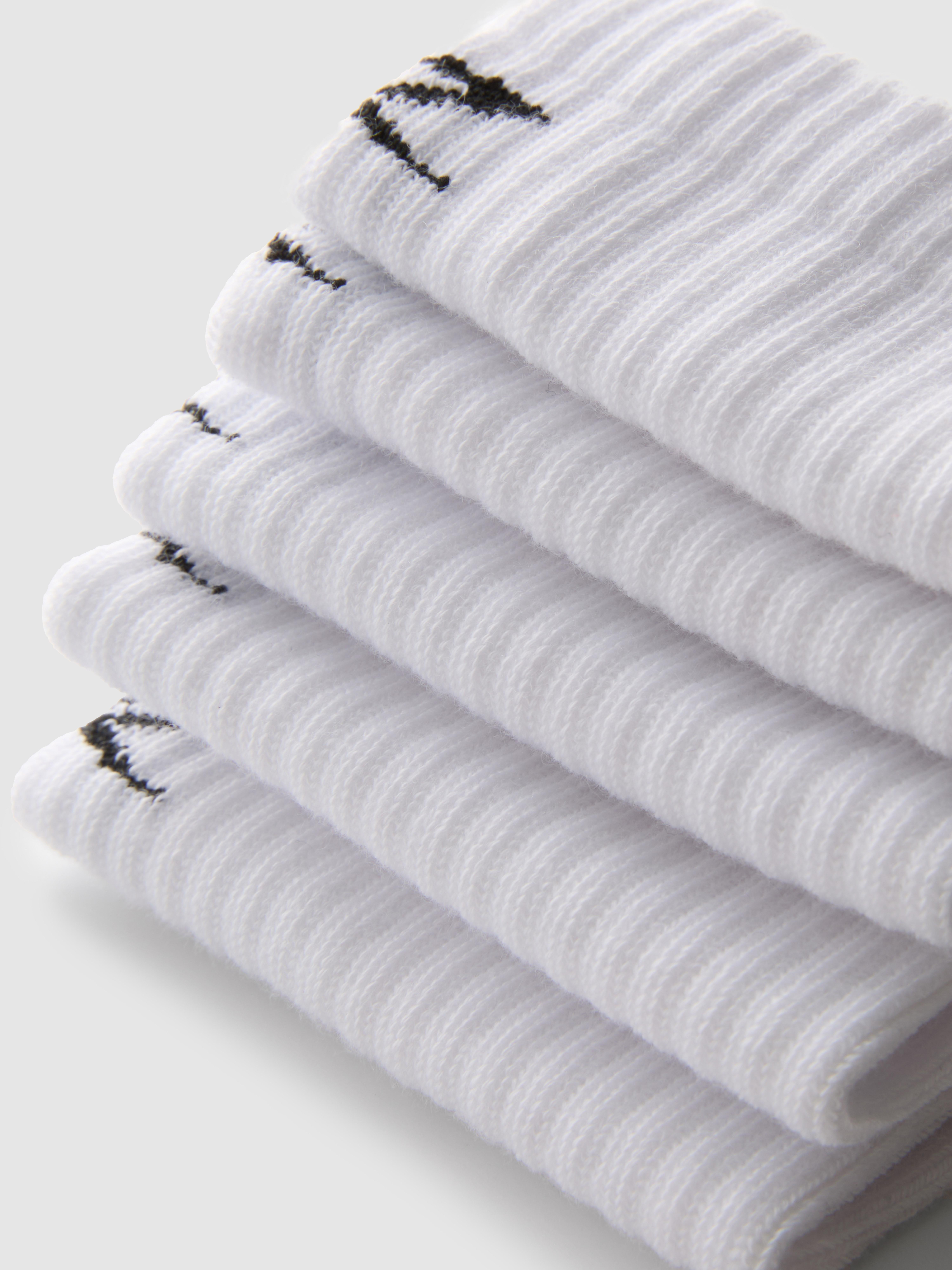 Men's White 5pk Active Ankle Socks