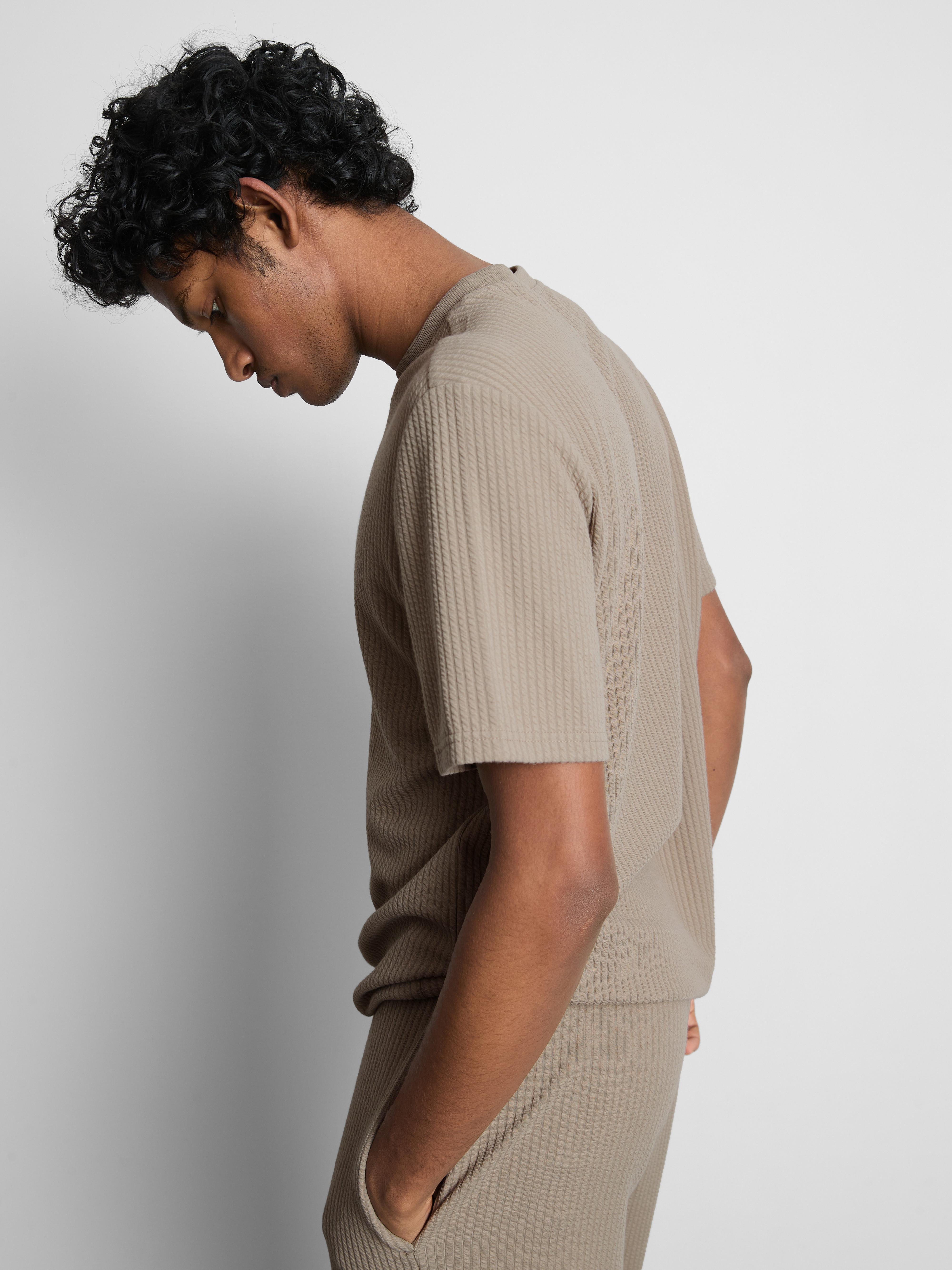 Textured Short-Sleeve Pajama Top