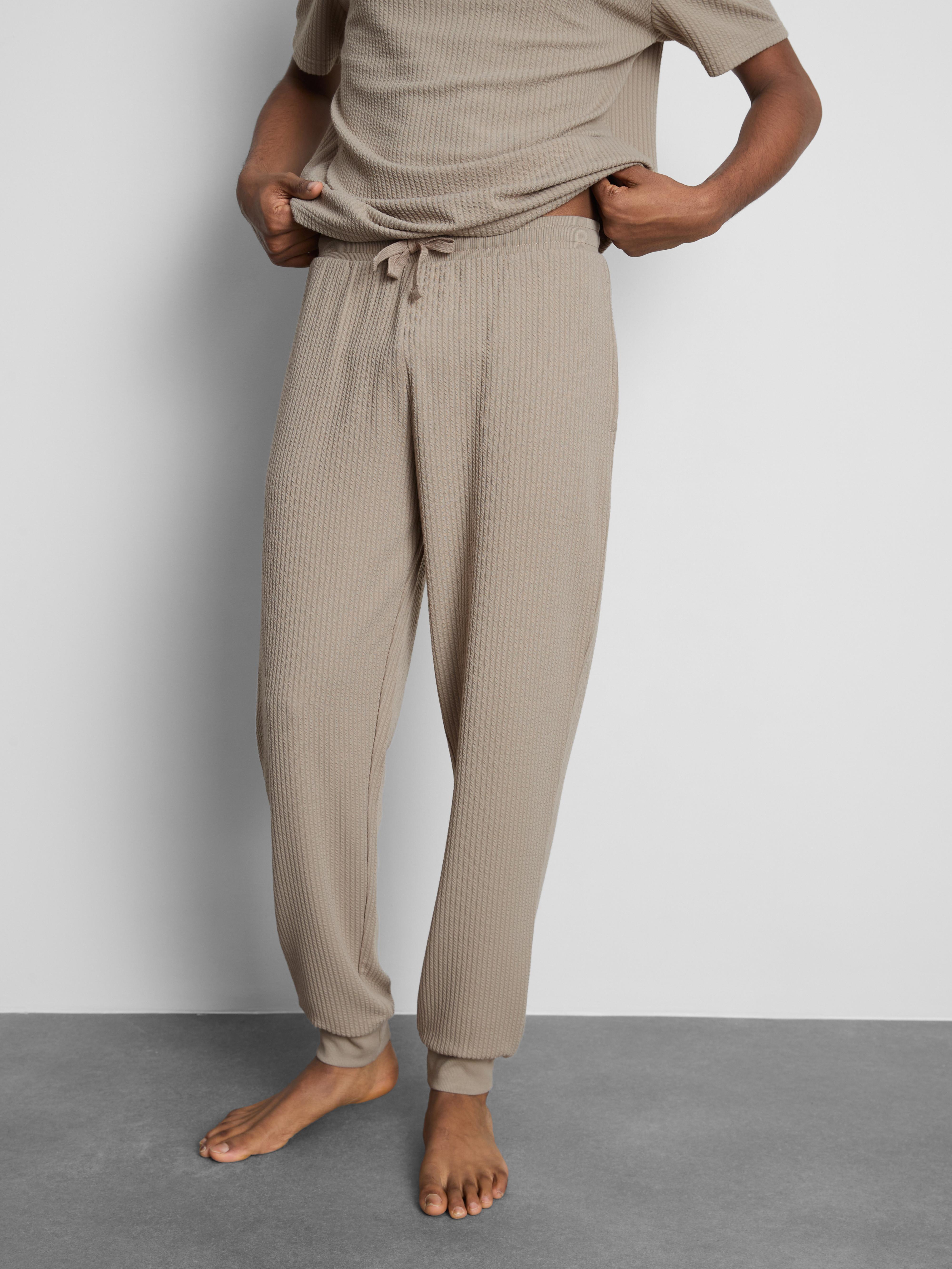 Textured Stripe Pajama Bottoms
