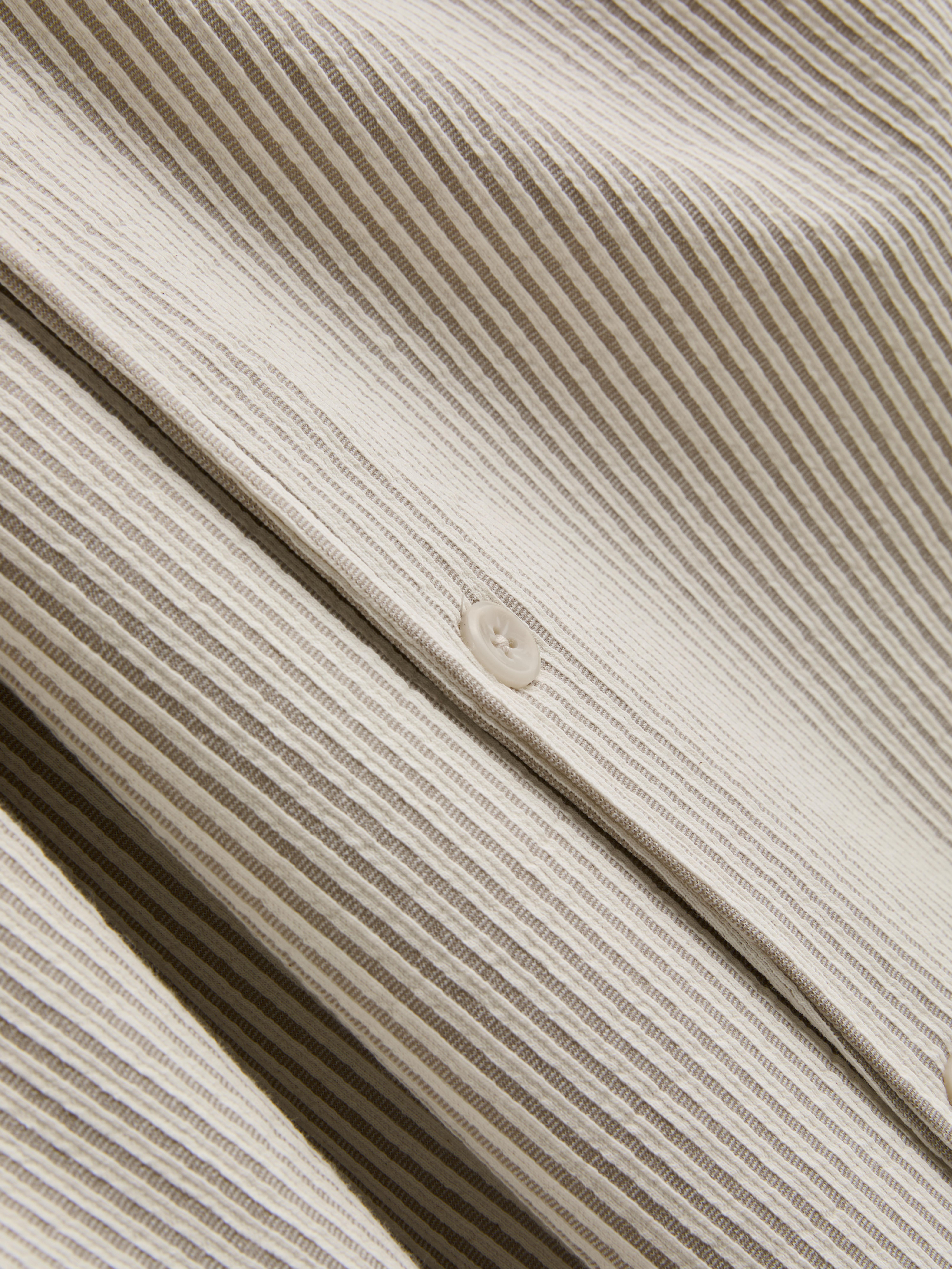 Men's Beige Button-Up Pajama Top