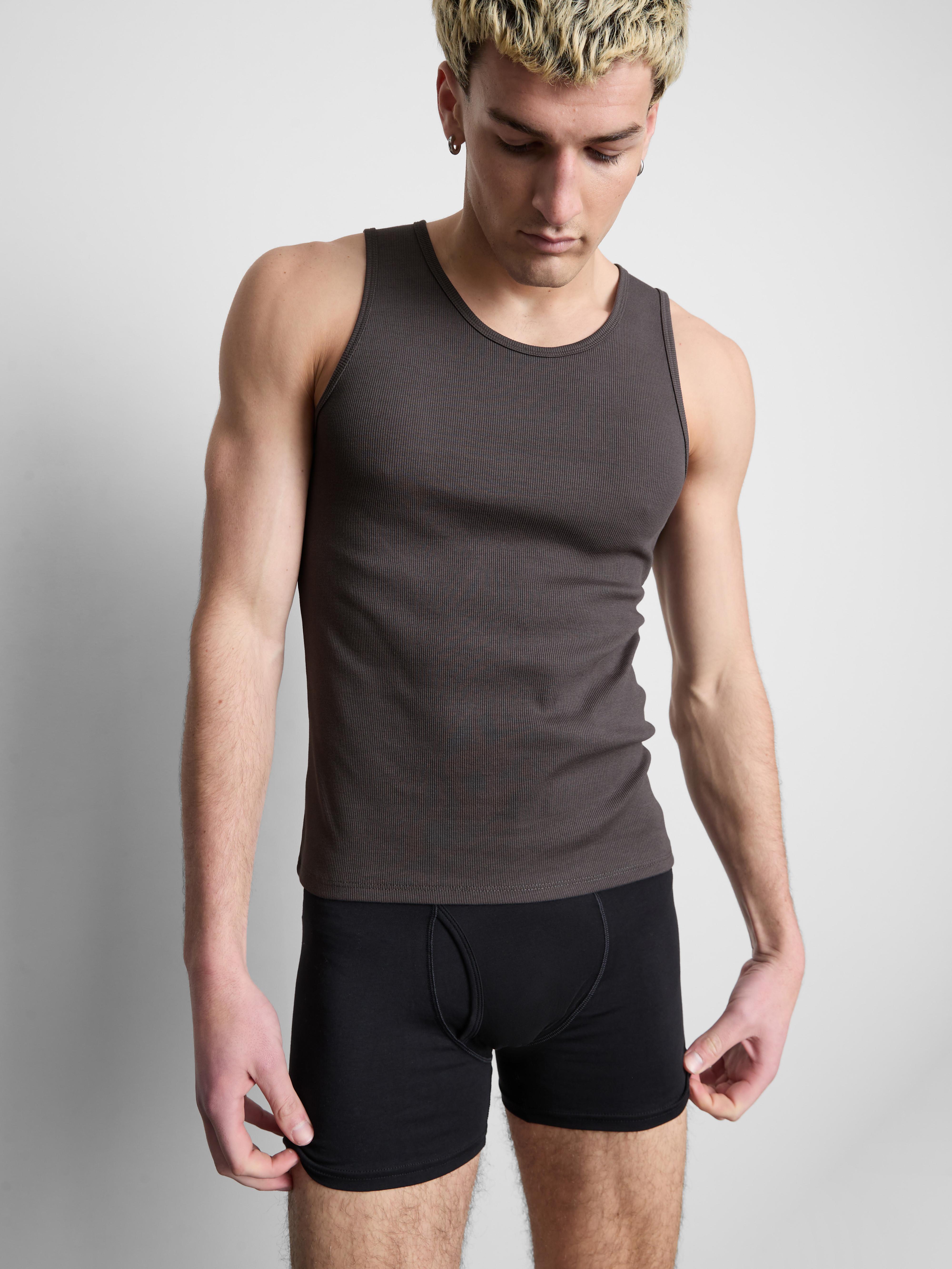 Top s/ mangas canelado corte justo