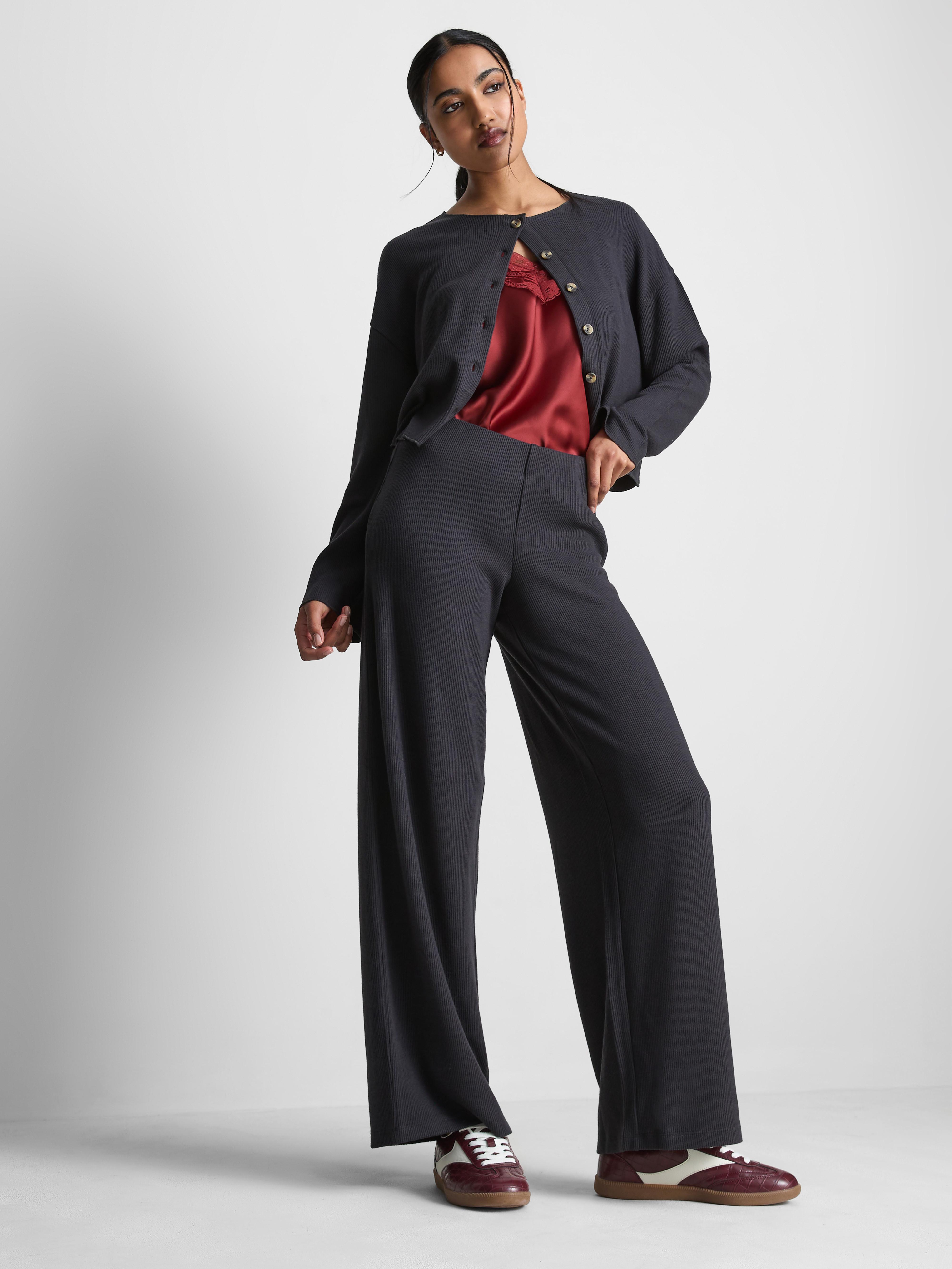 Ribbed Wide Leg Leggings