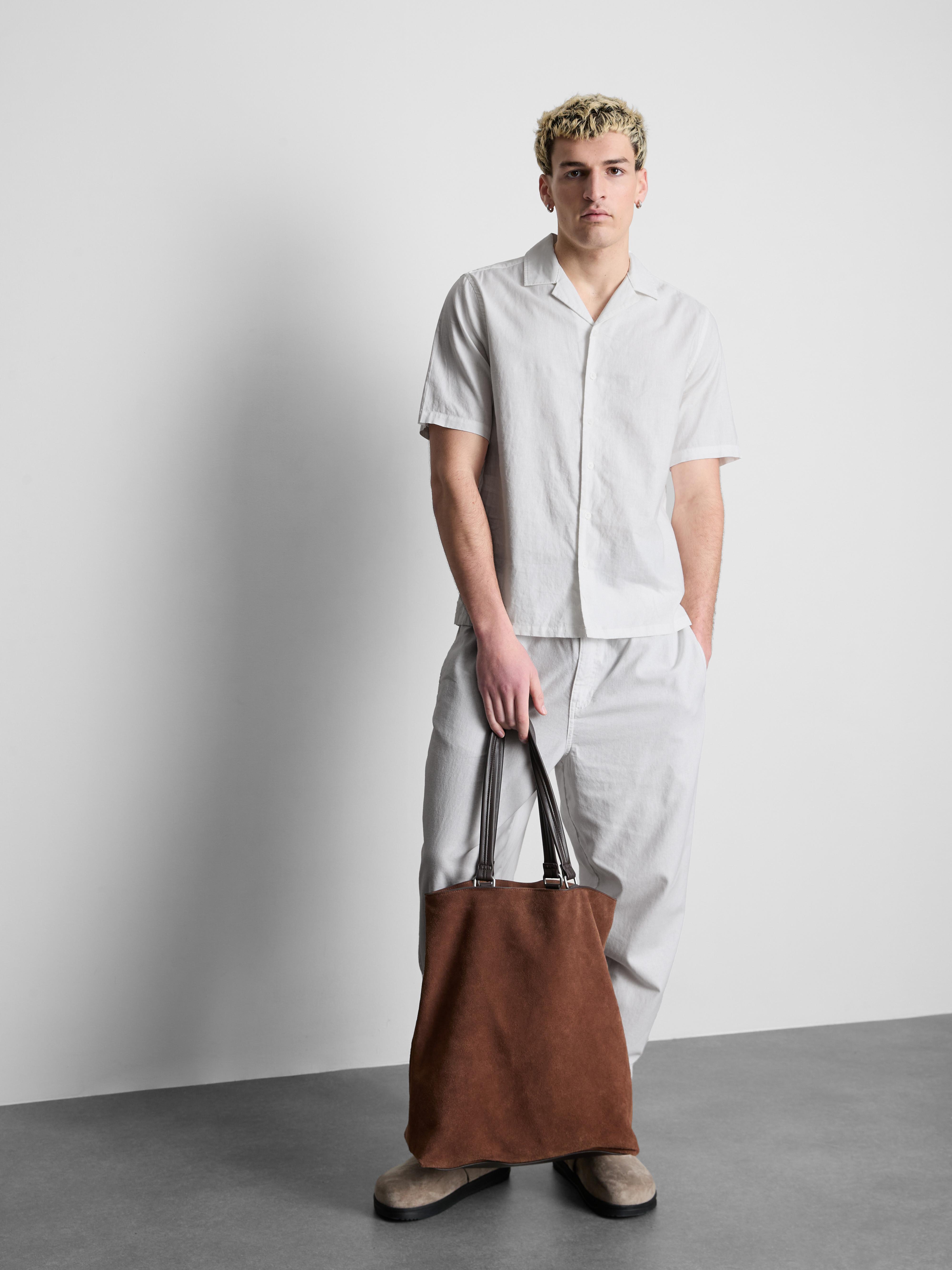Short Sleeve Linen Blend Shirt