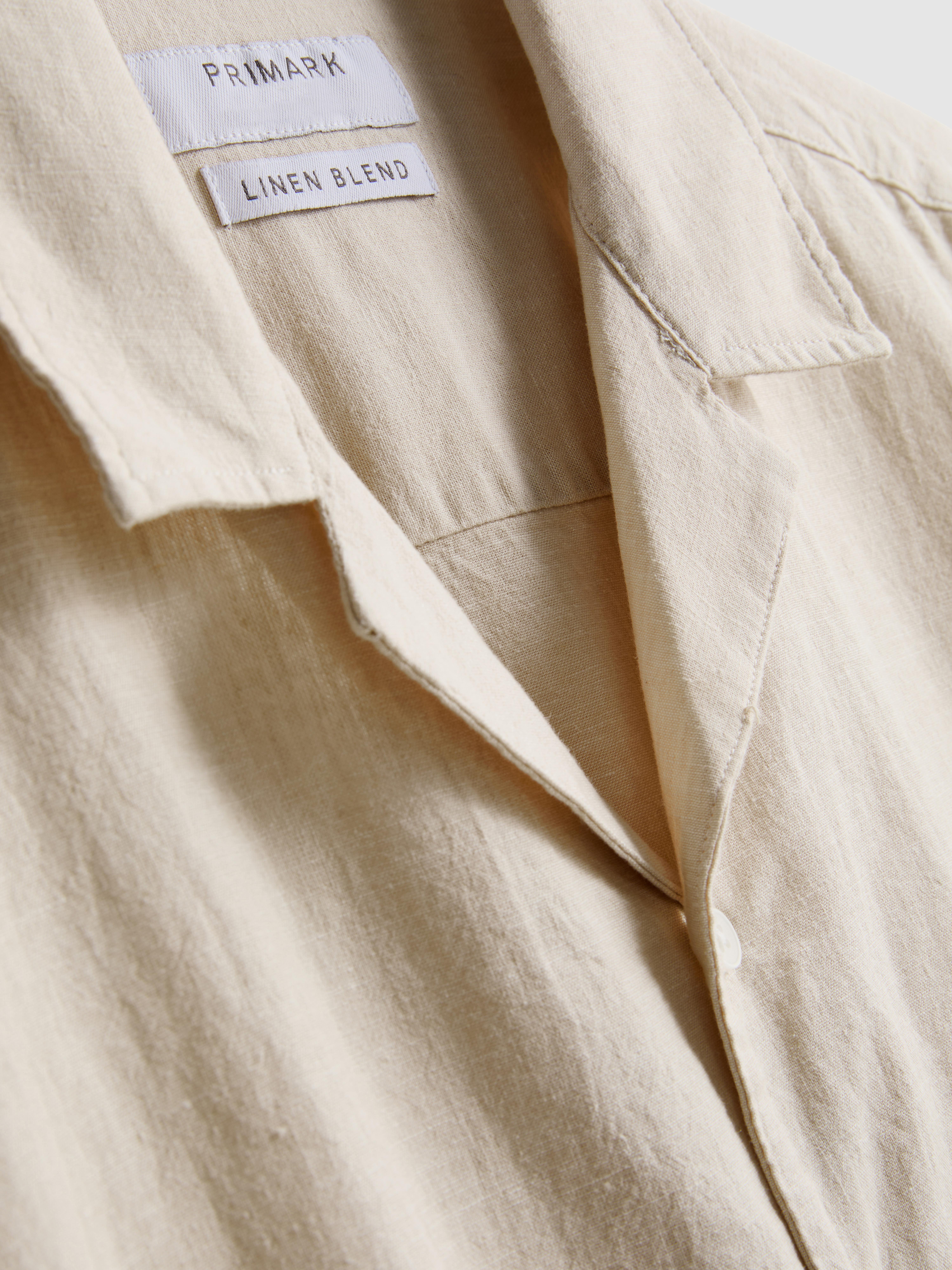 Košile ze směsi plátna s krátkým rukávem