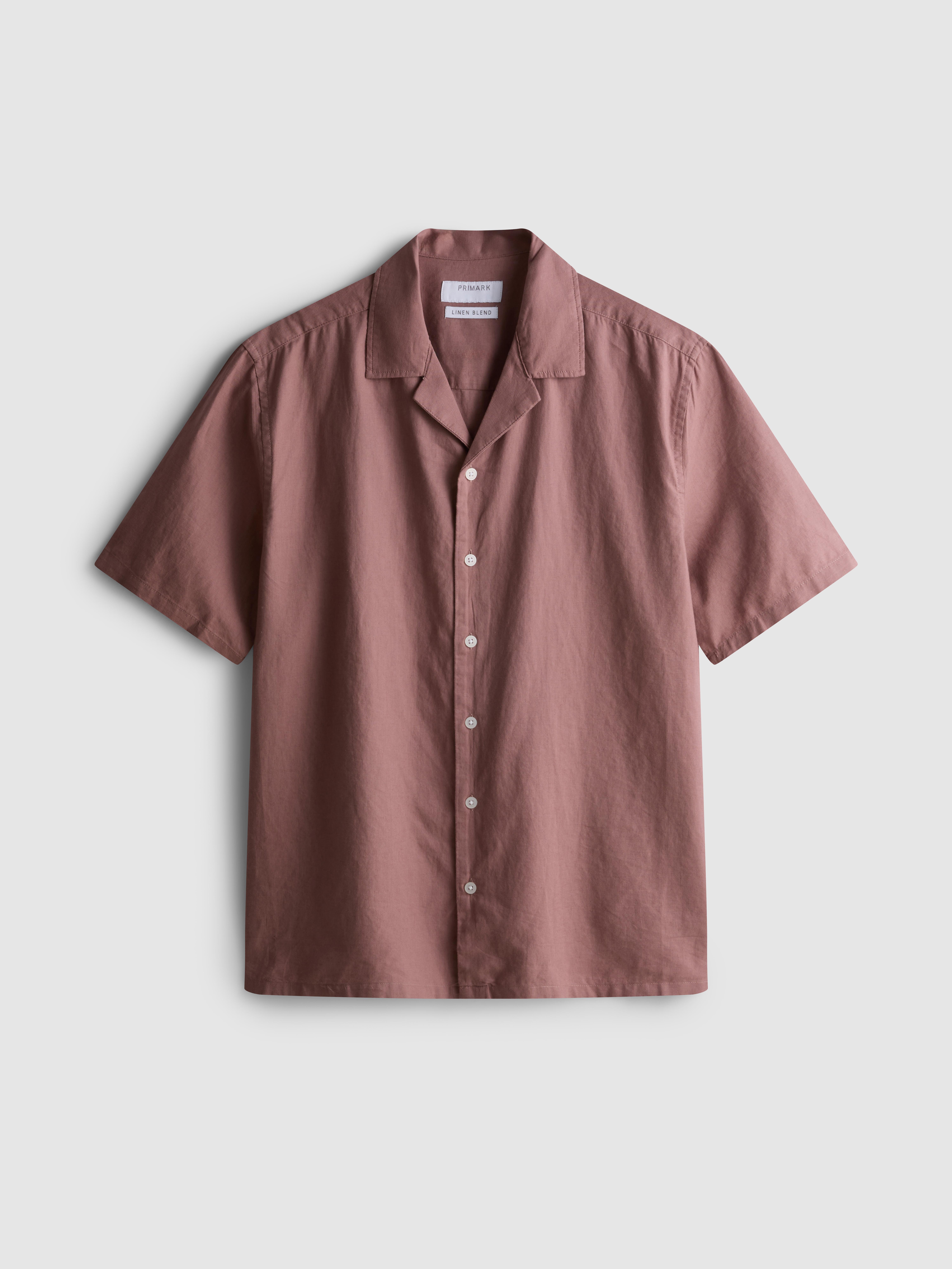 Short Sleeve Linen Blend Shirt