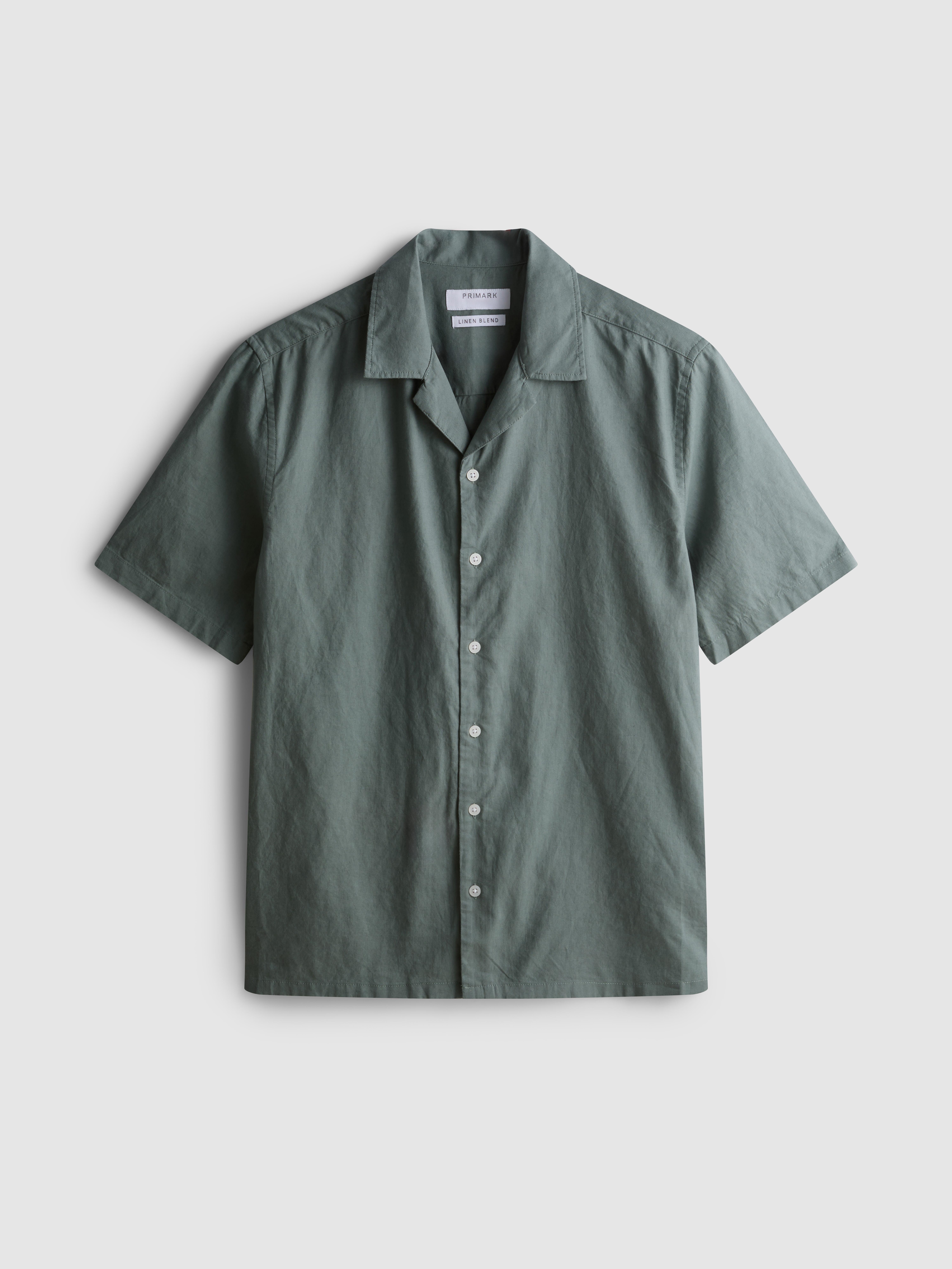 Short Sleeve Linen Blend Shirt