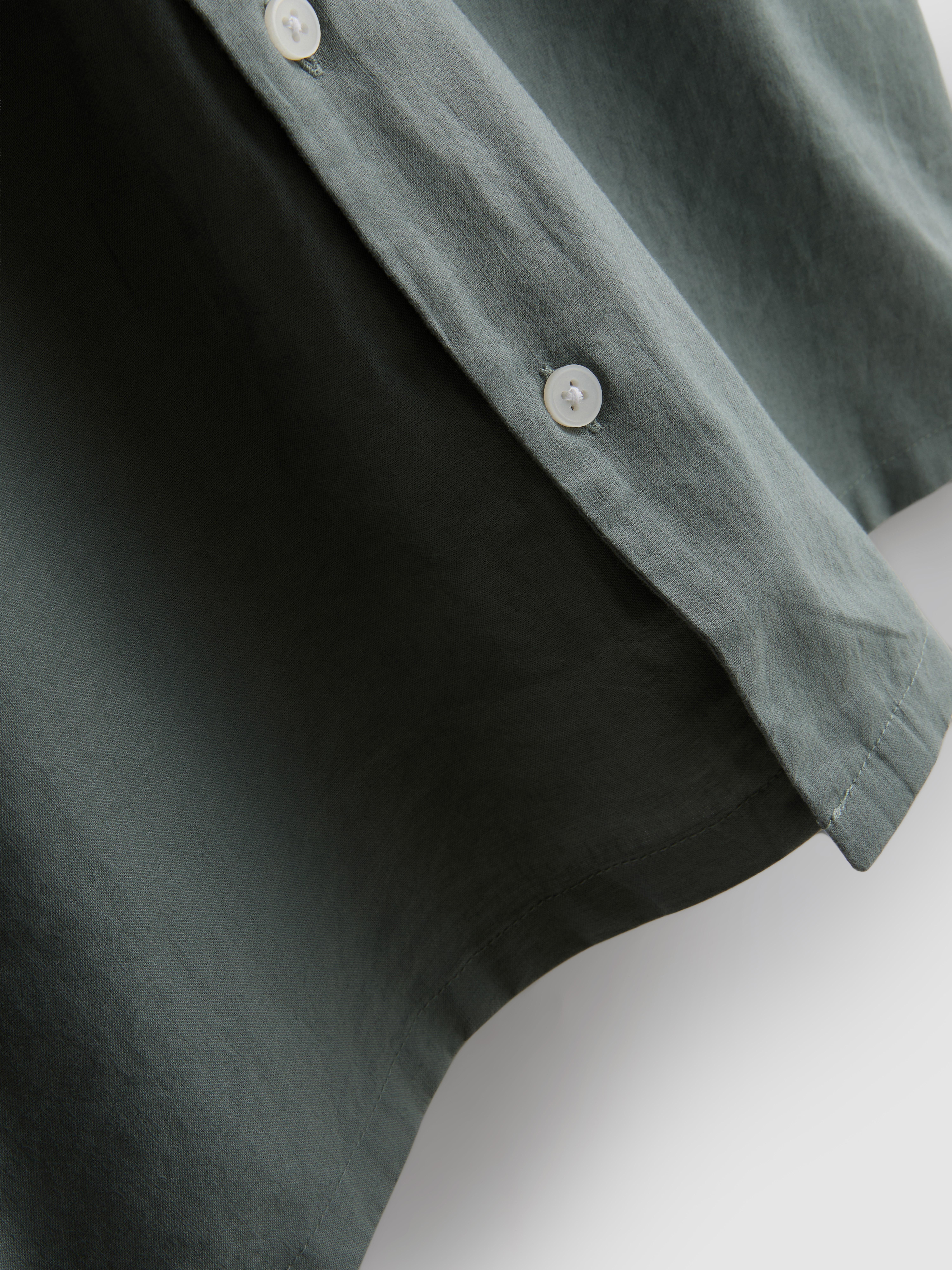 Chemise en lin mélangé à manches courtes