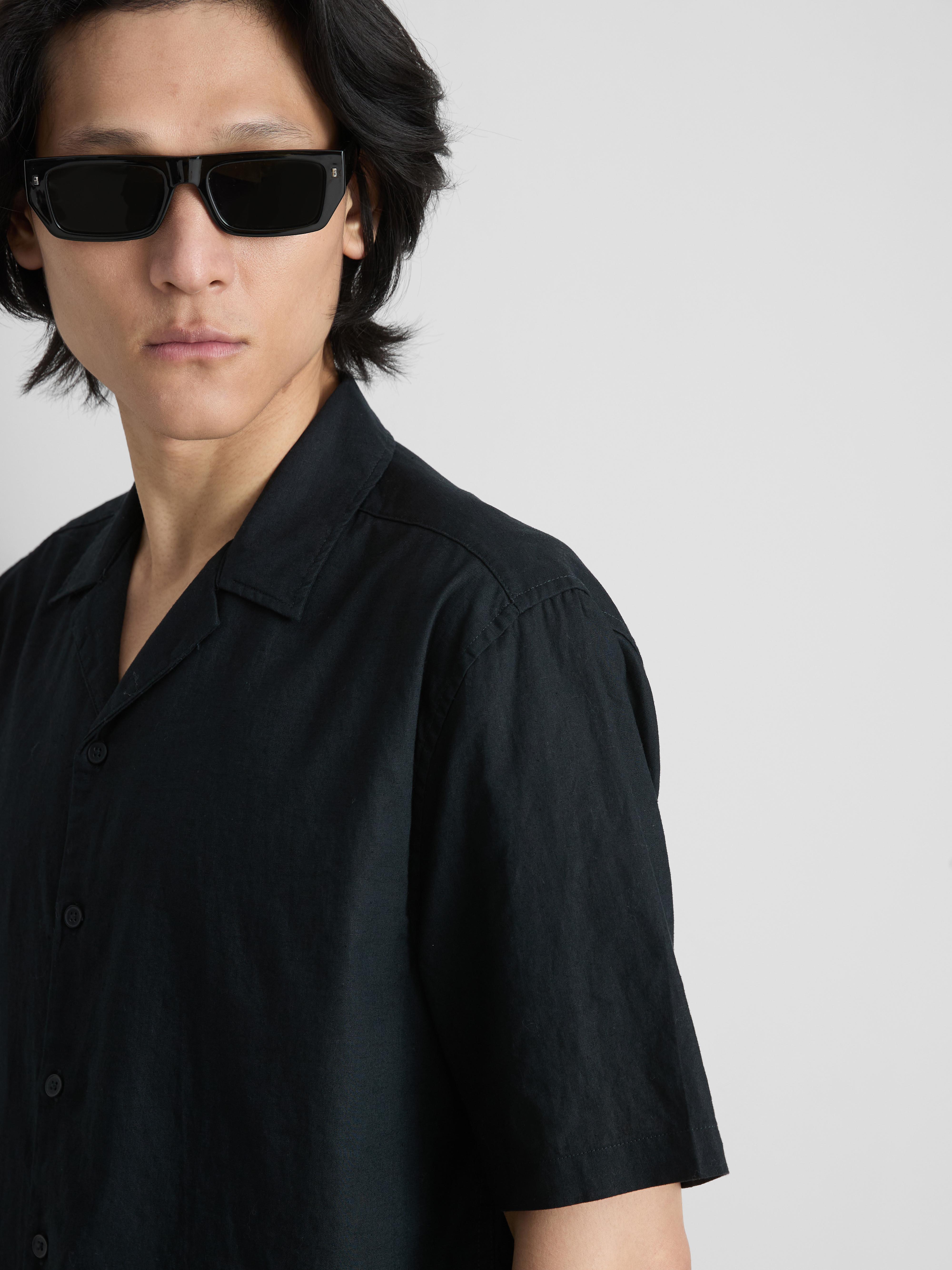 Rövid ujjú vászonkeverék ing