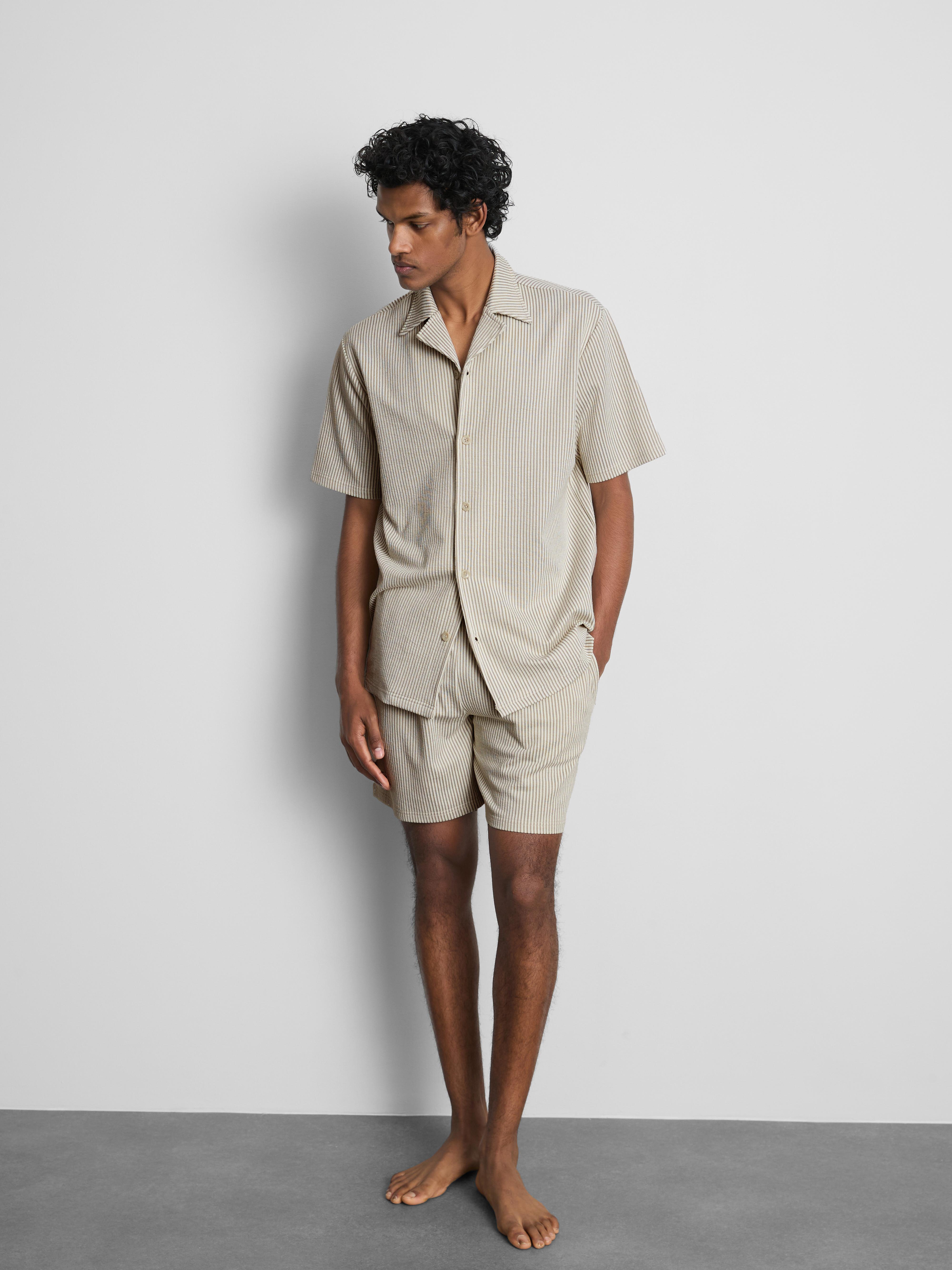 Textured Stripe Pajama Shorts