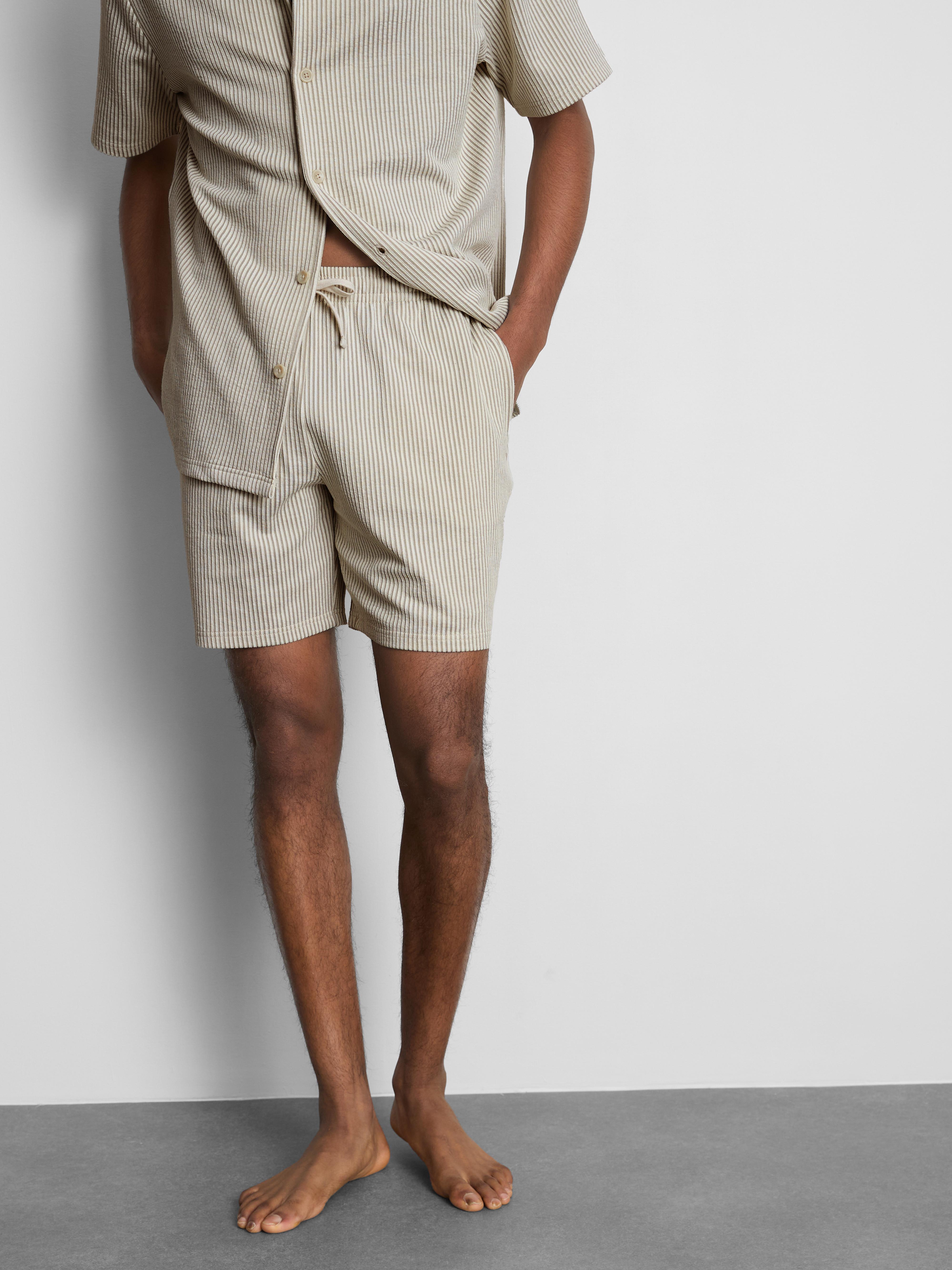 Textured Stripe Pajama Shorts