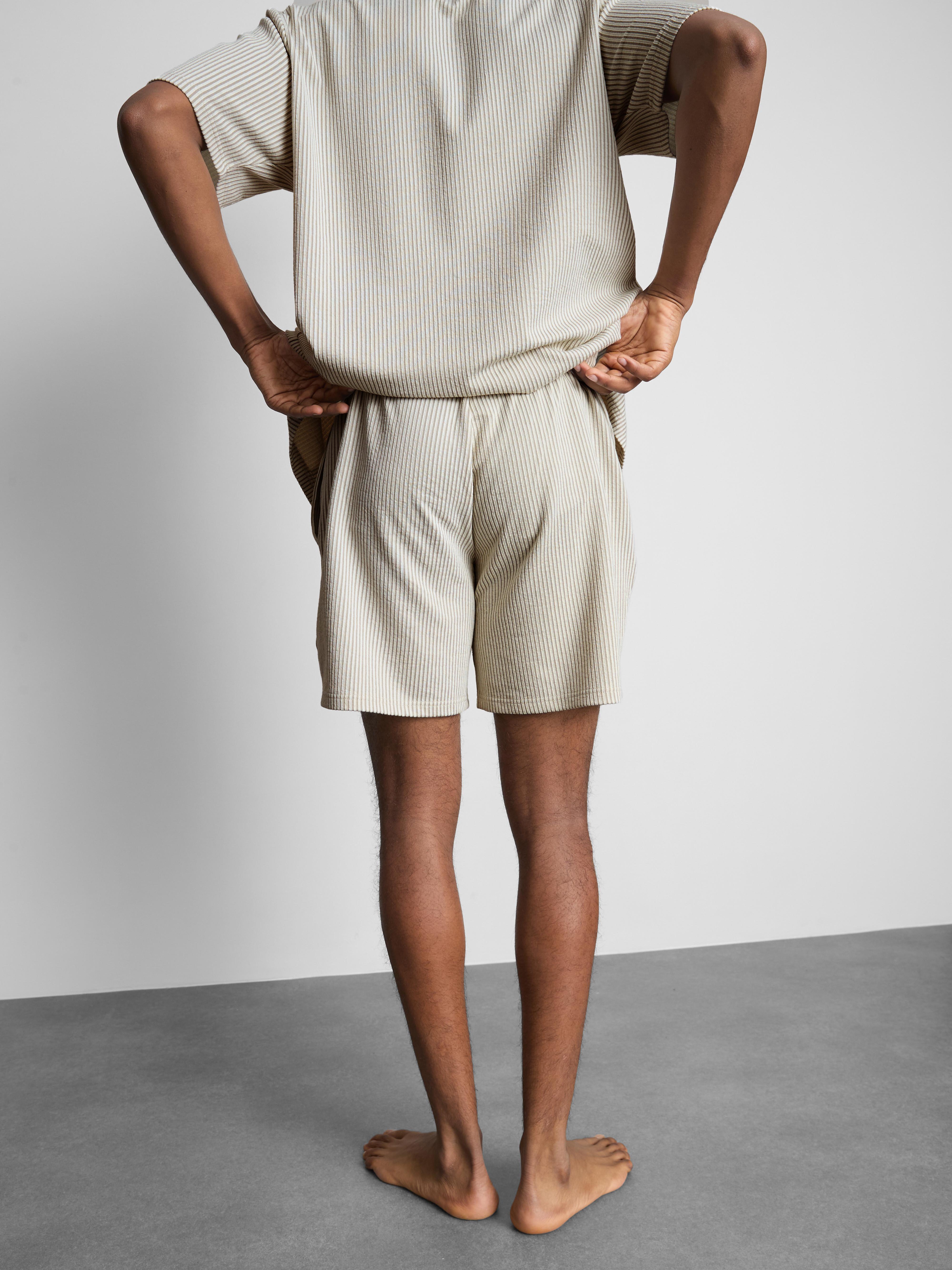 Textured Stripe Pajama Shorts