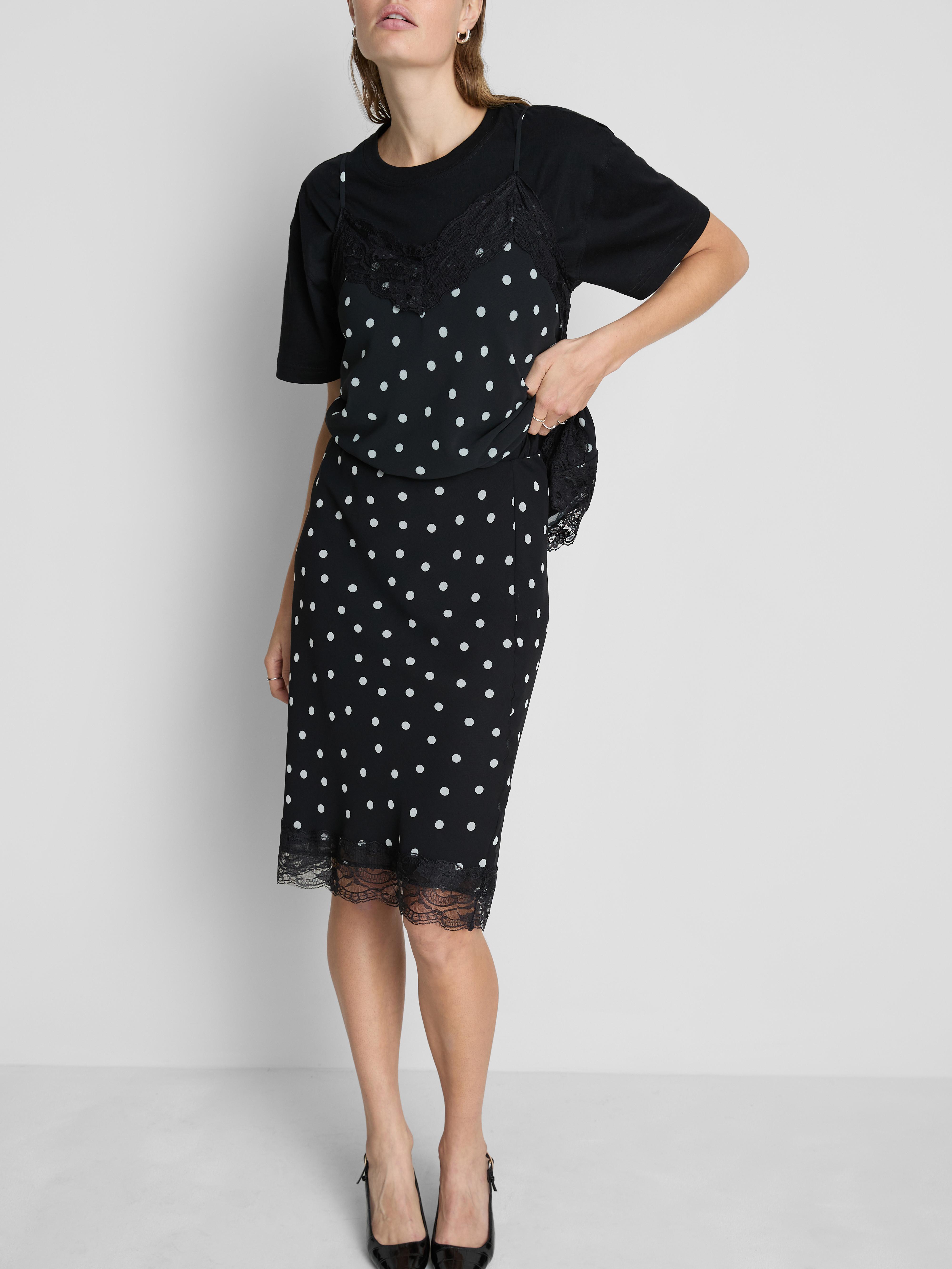 Lace Polka Dot Midi Skirt