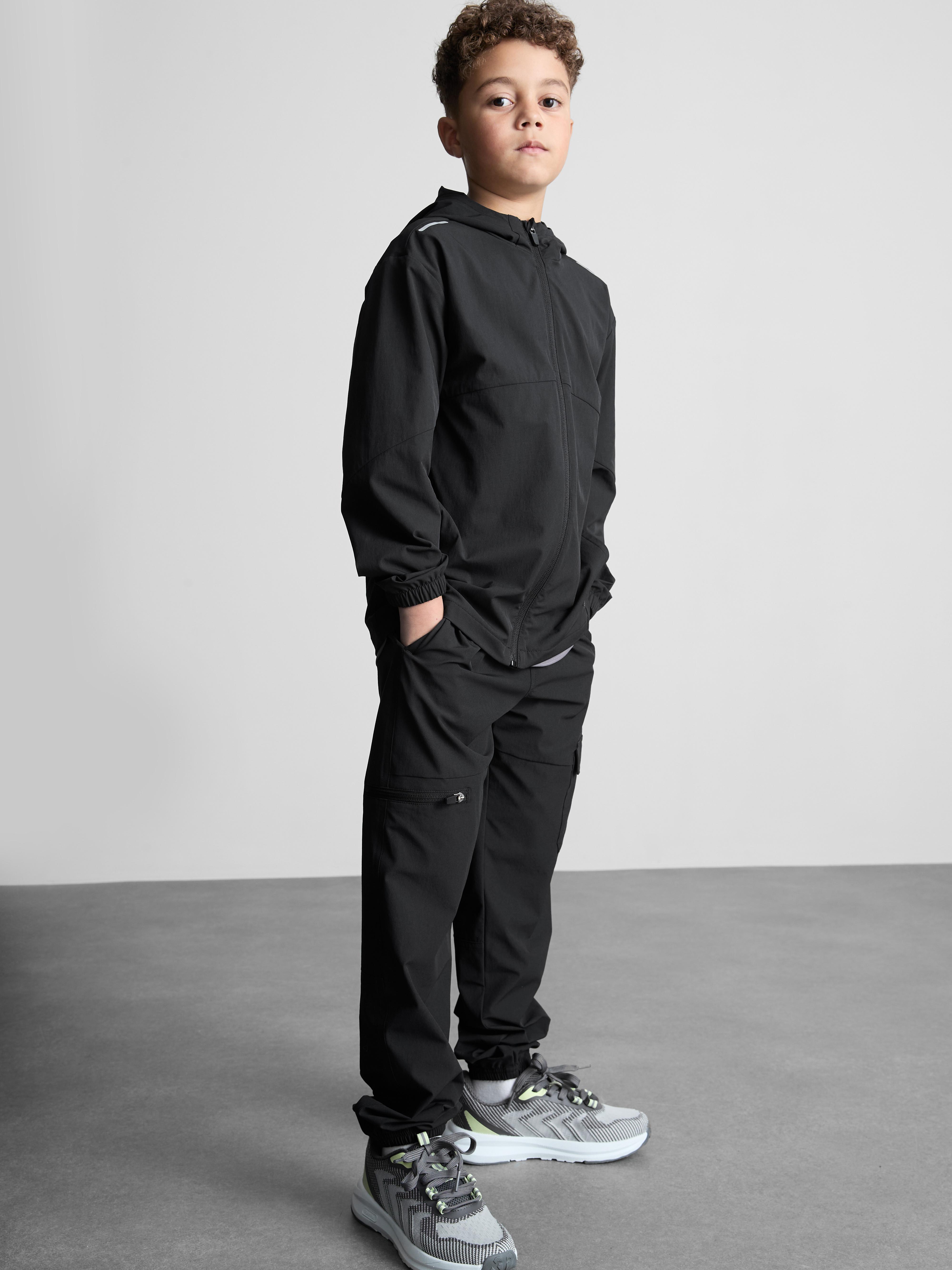 Boys Black 7-15yrs | Active Zip-Up Hoodie