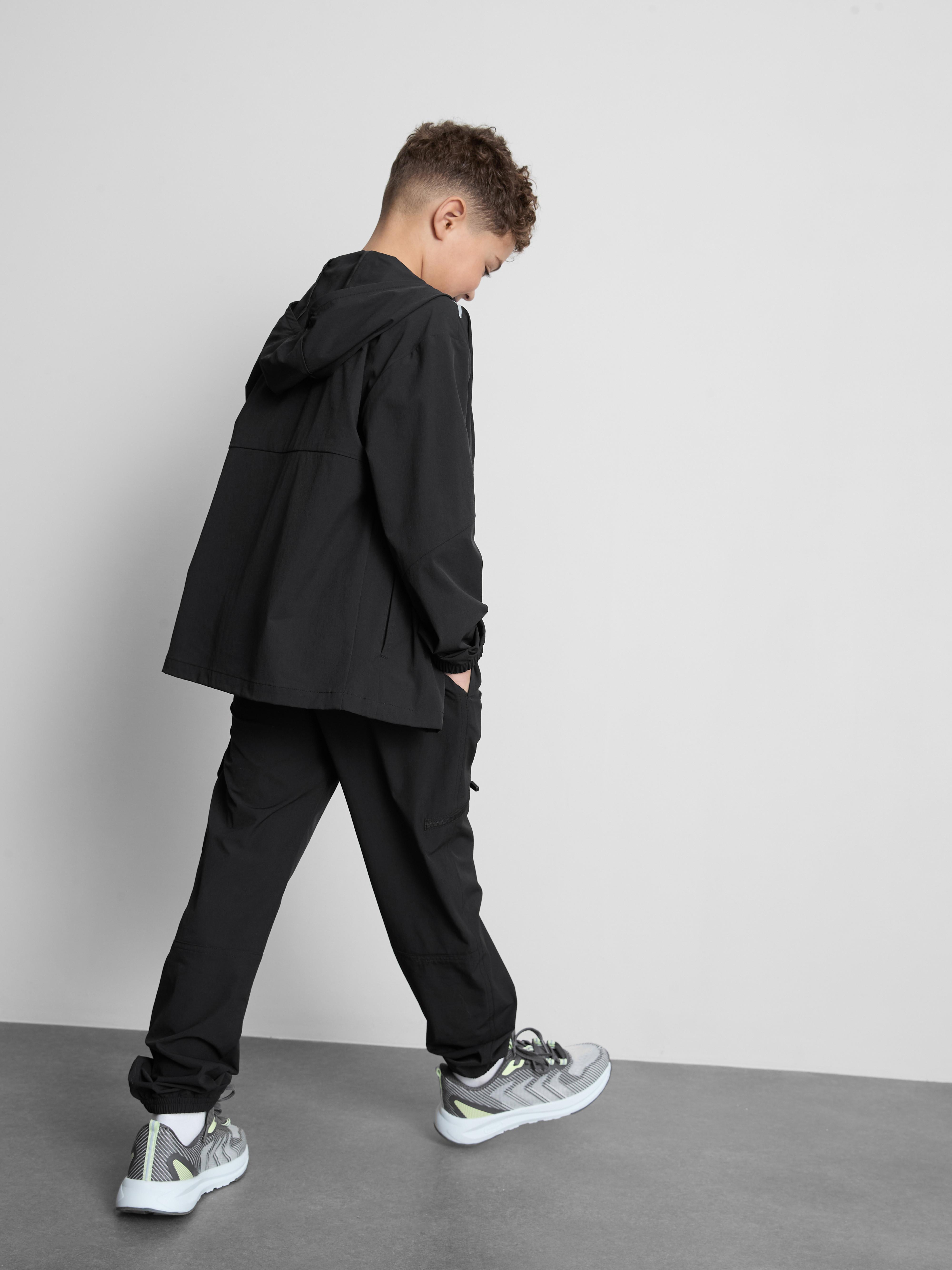 Boys Black 7-15yrs | Active Zip-Up Hoodie
