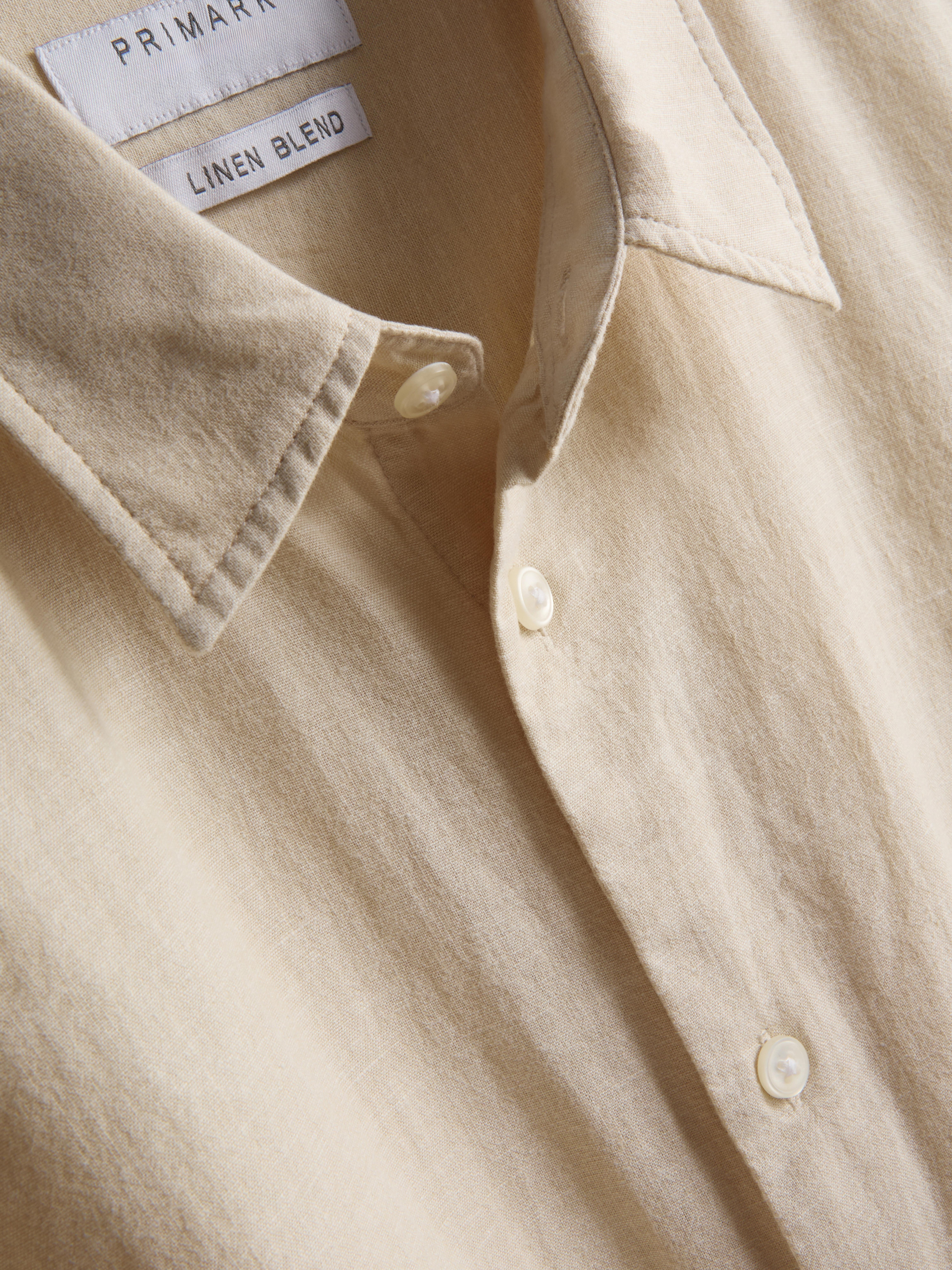 Long Sleeve Linen Blend Shirt