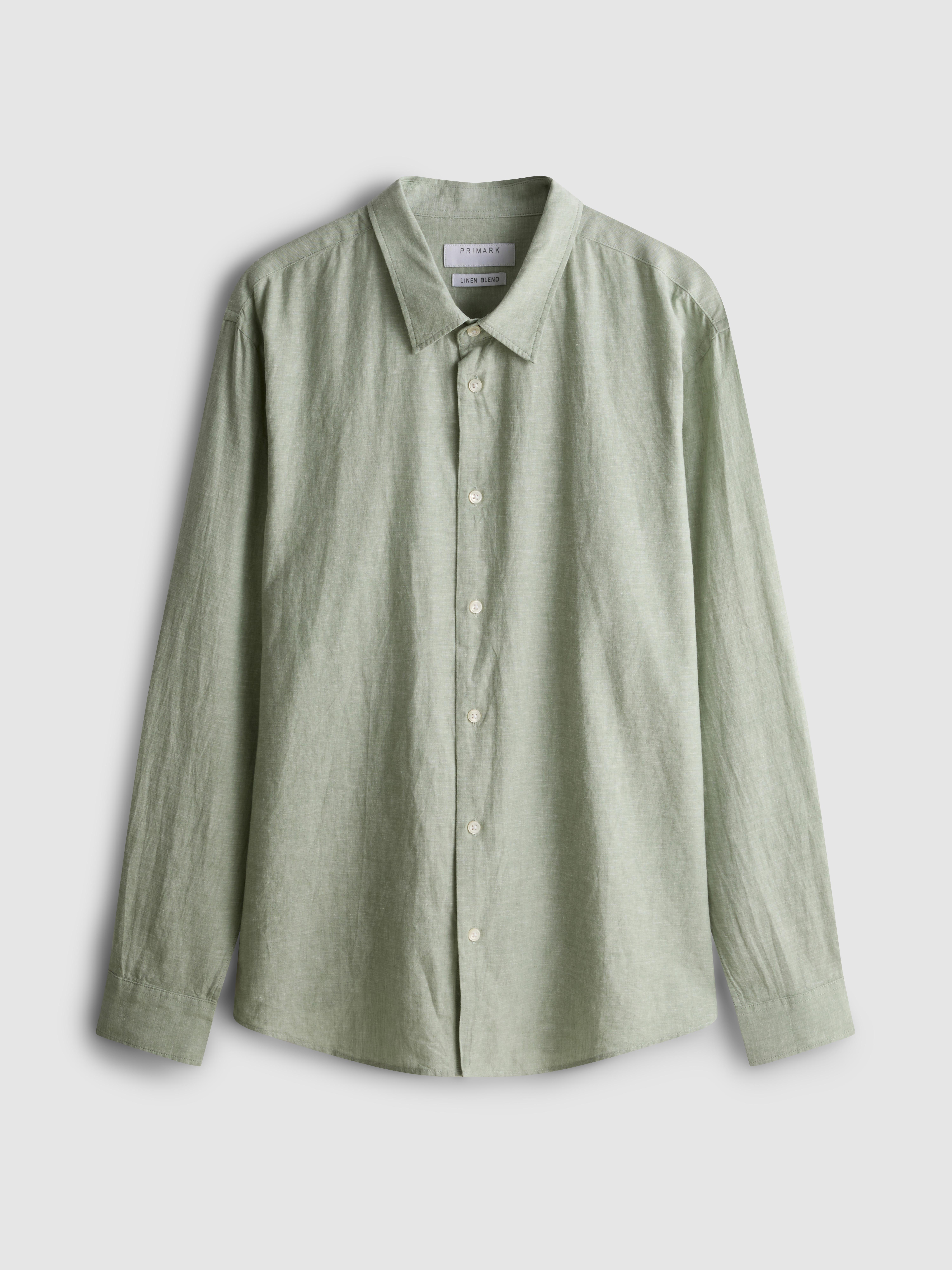 Košile ze směsi plátna s dlouhým rukávem