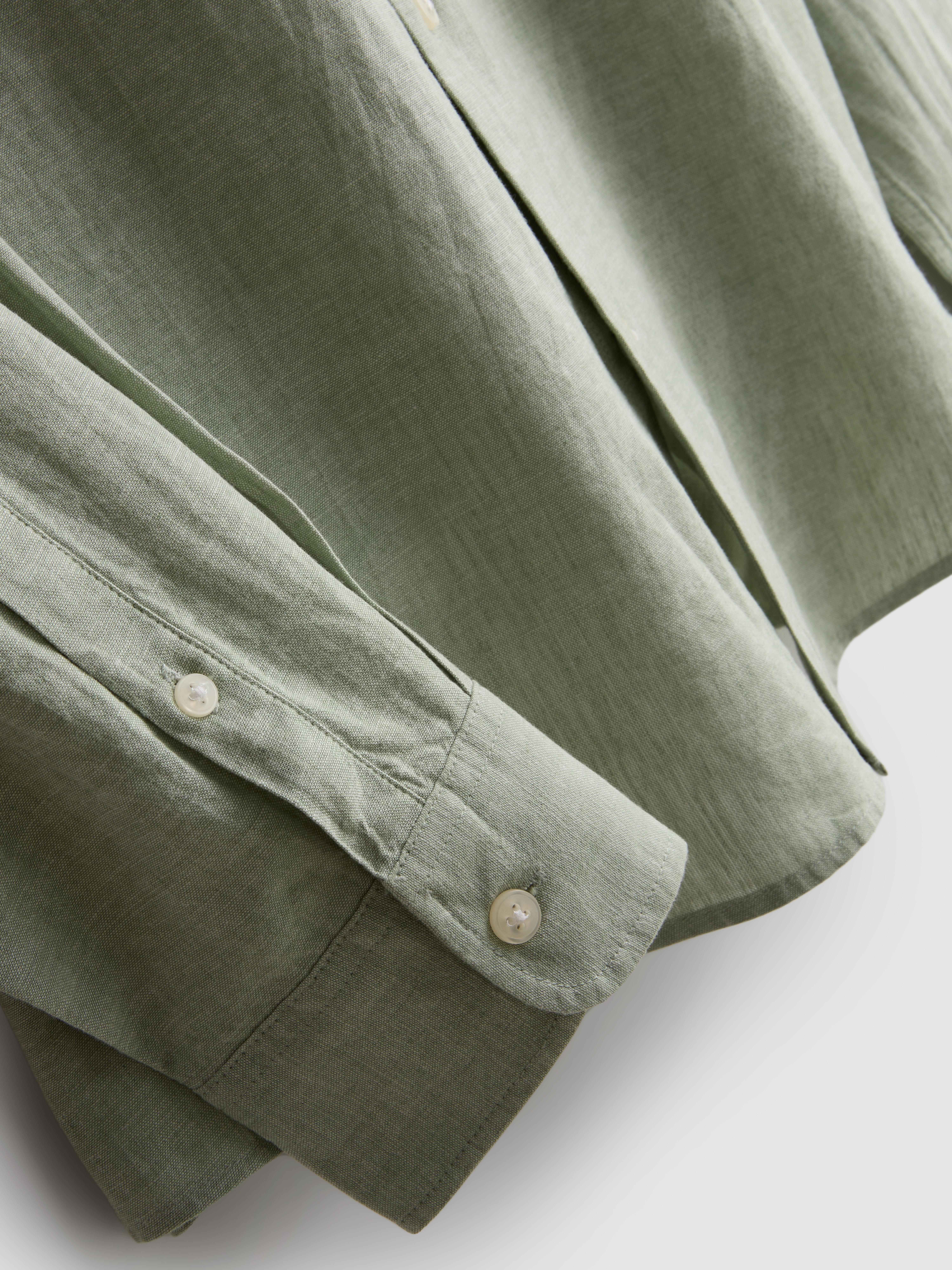 Košile ze směsi plátna s dlouhým rukávem