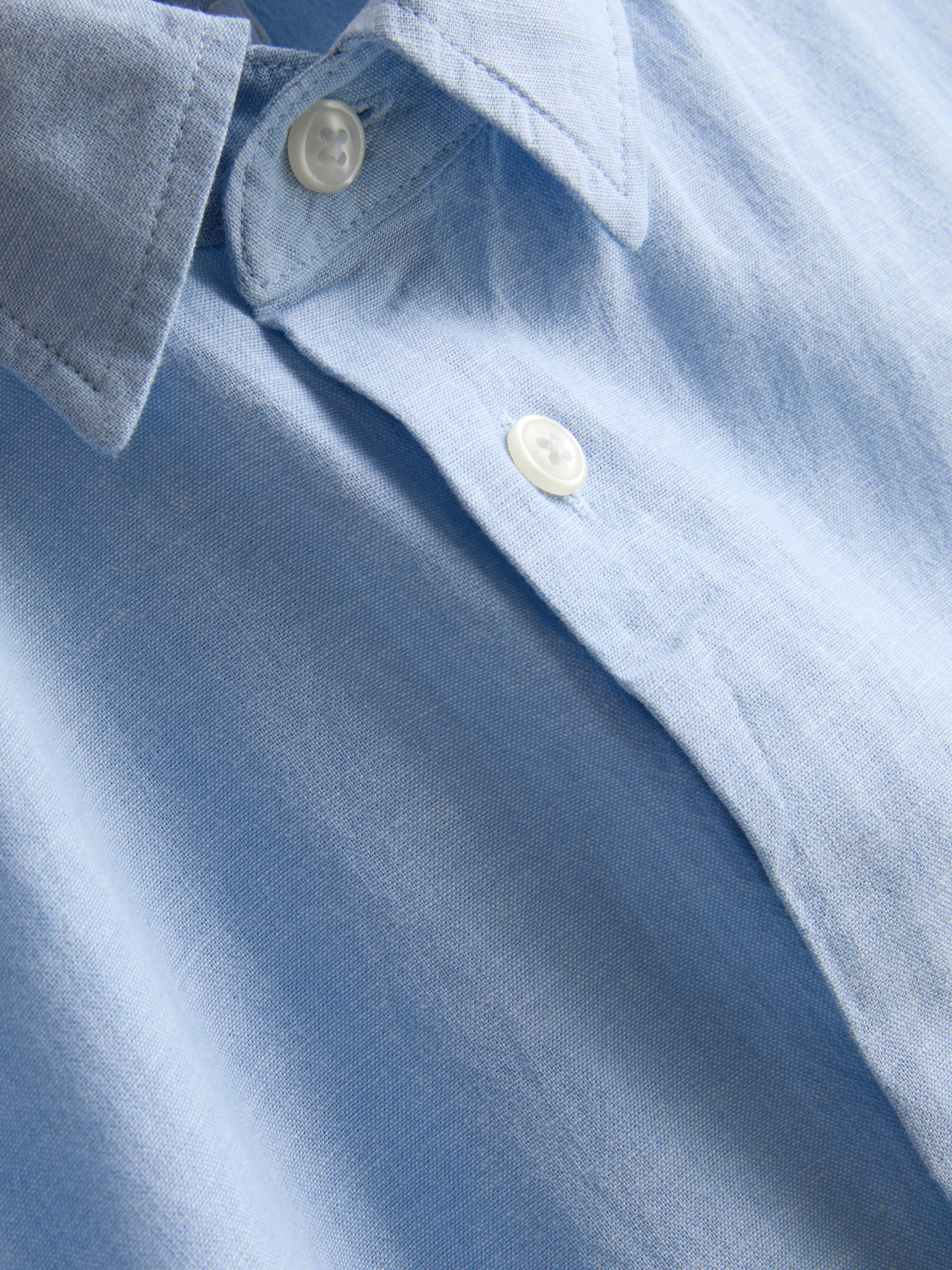 Overhemd van linnenmix met lange mouwen