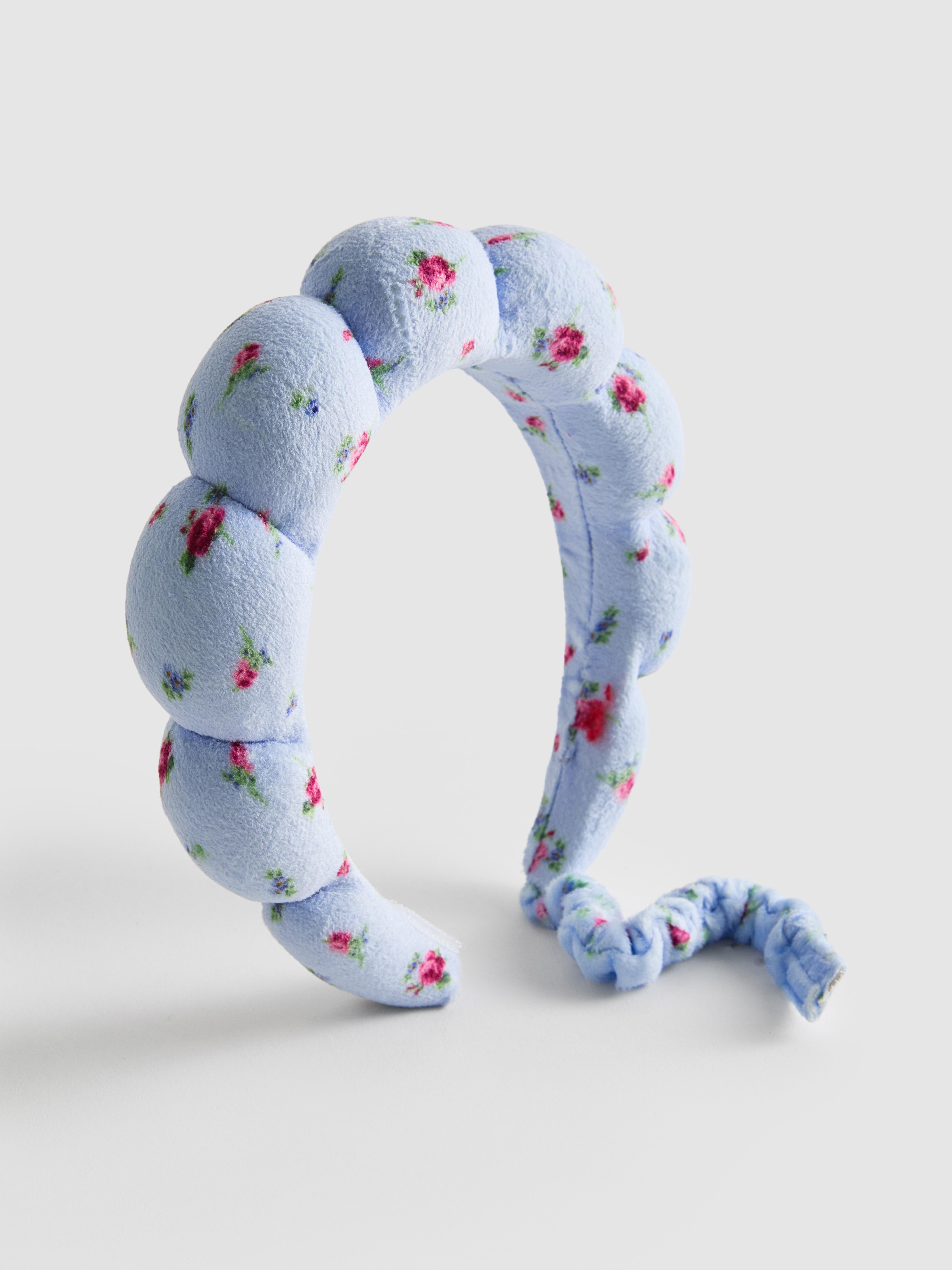 Women's Light Blue Floral Spa Headband