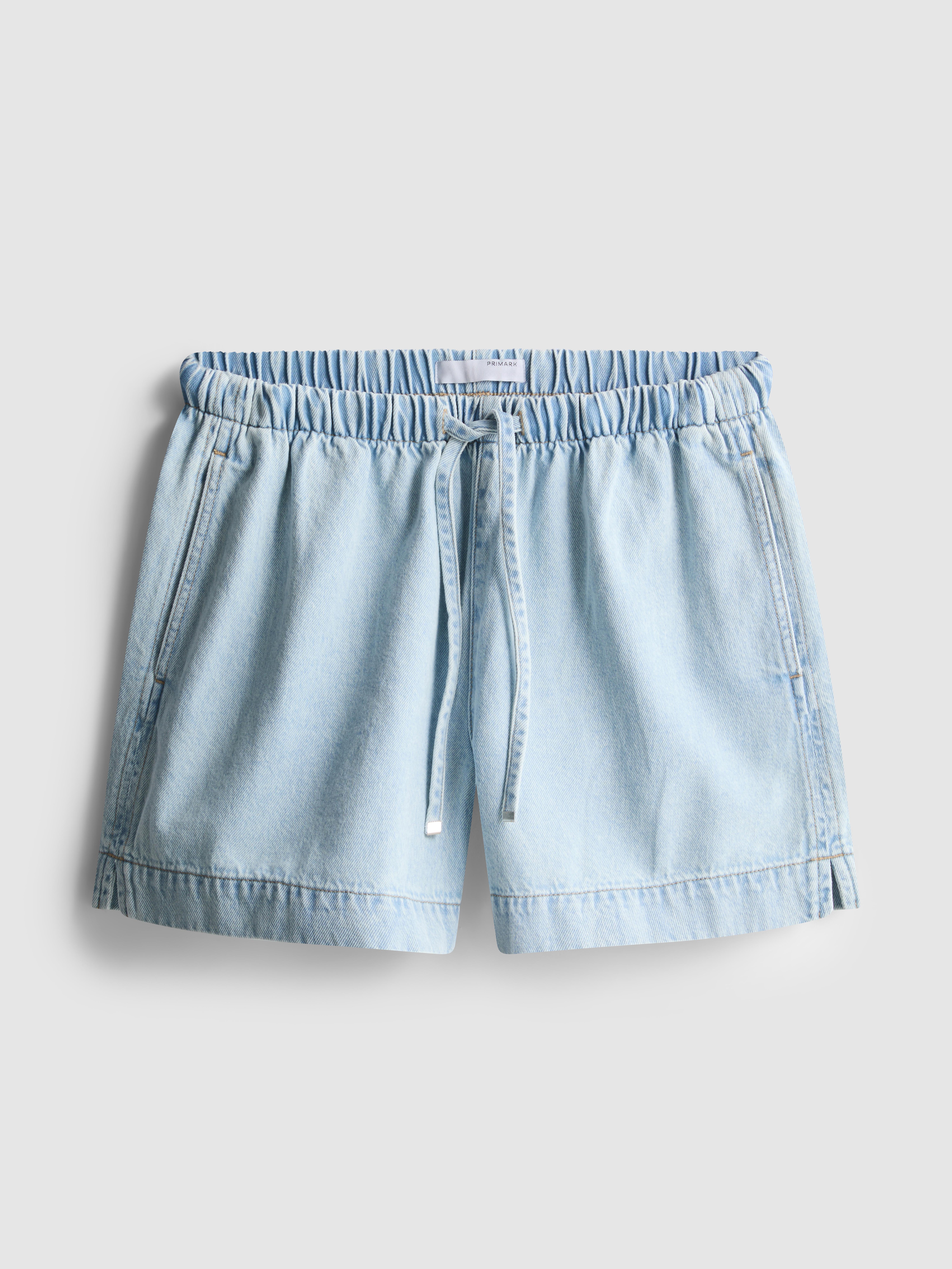 Short style jogging en denim de coton