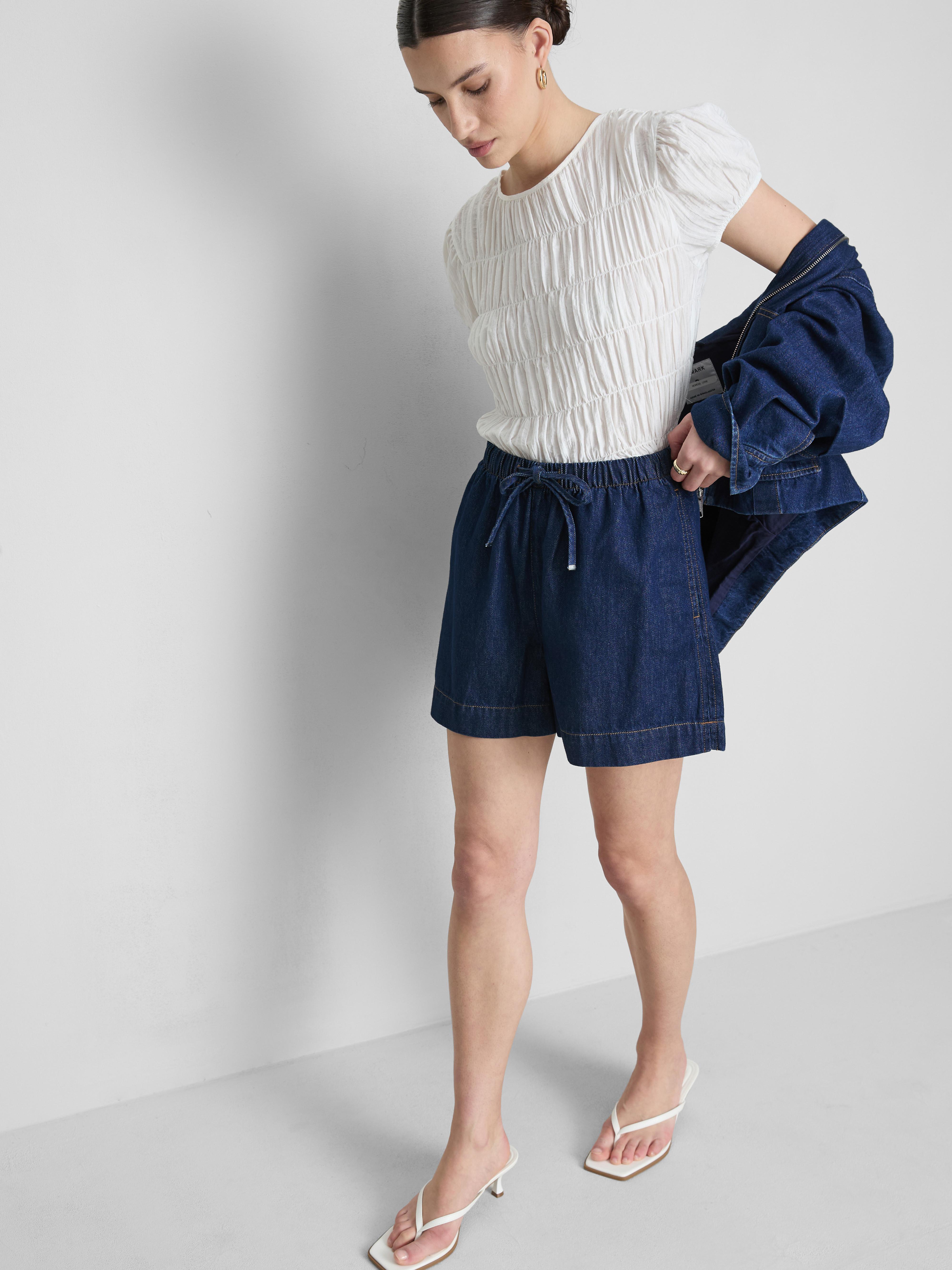 Joggers cortos vaqueros de algodón