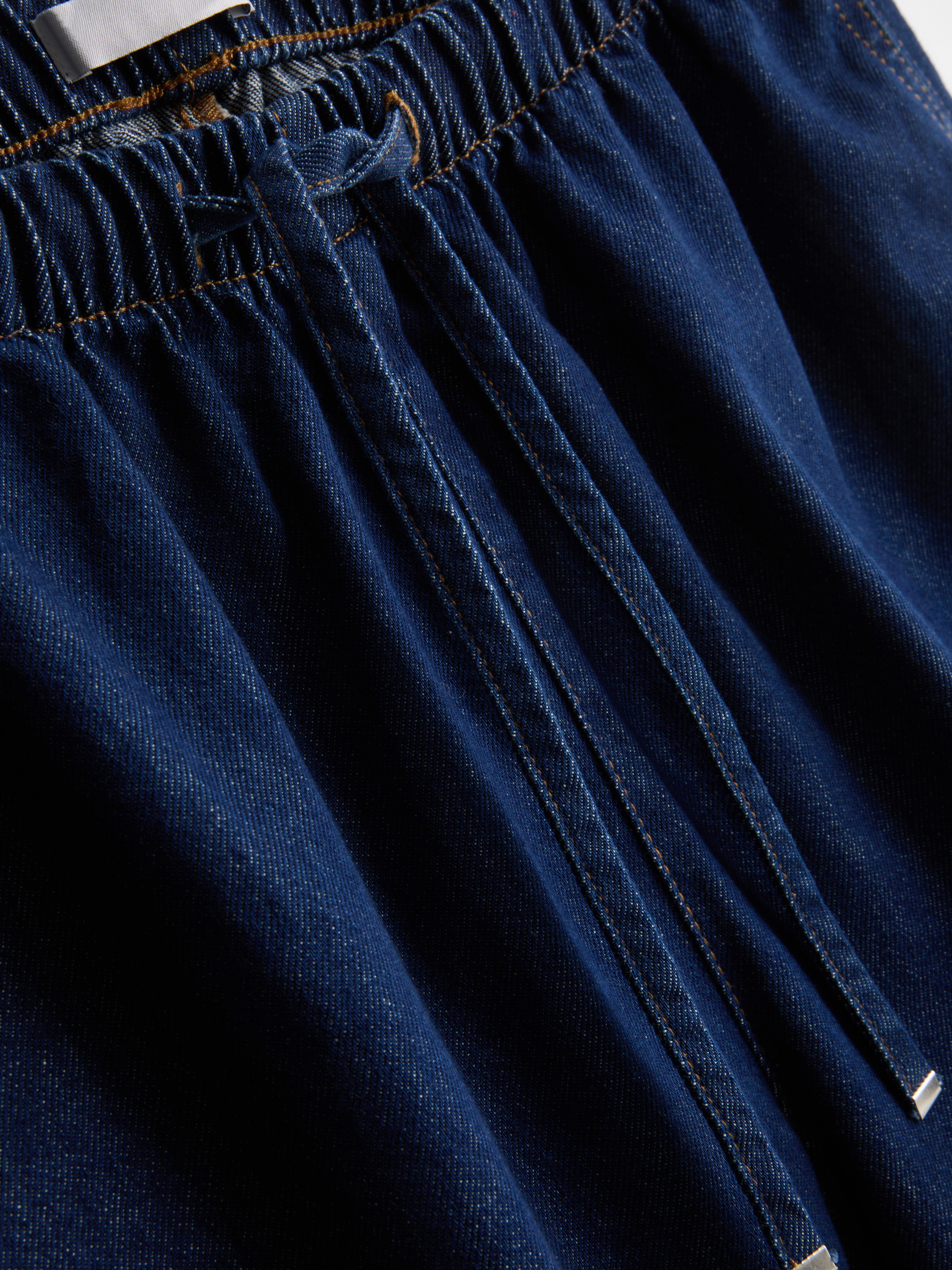 Cotton Denim Jogger Shorts