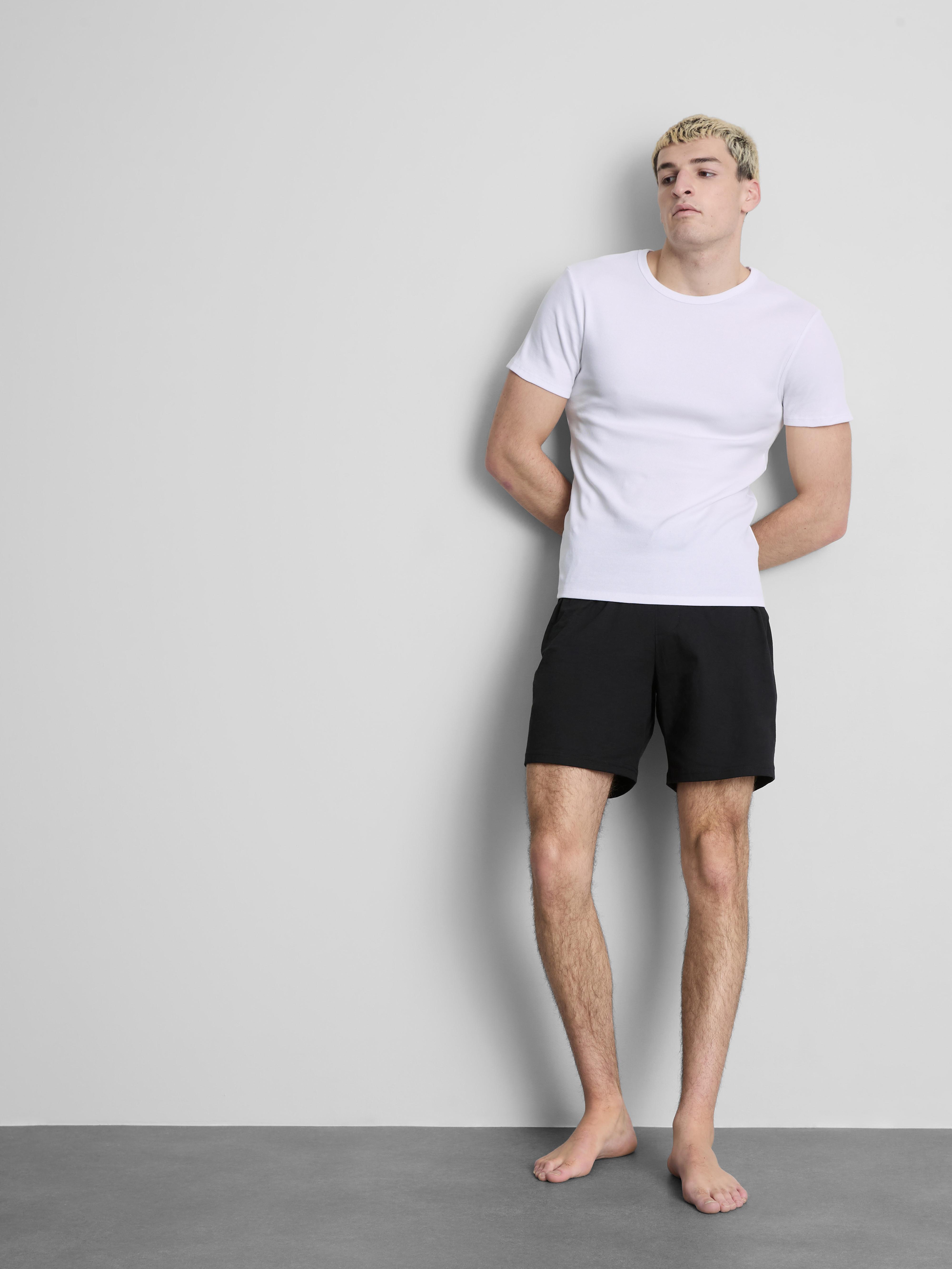 Geripptes T-Shirt, 2er-Pack