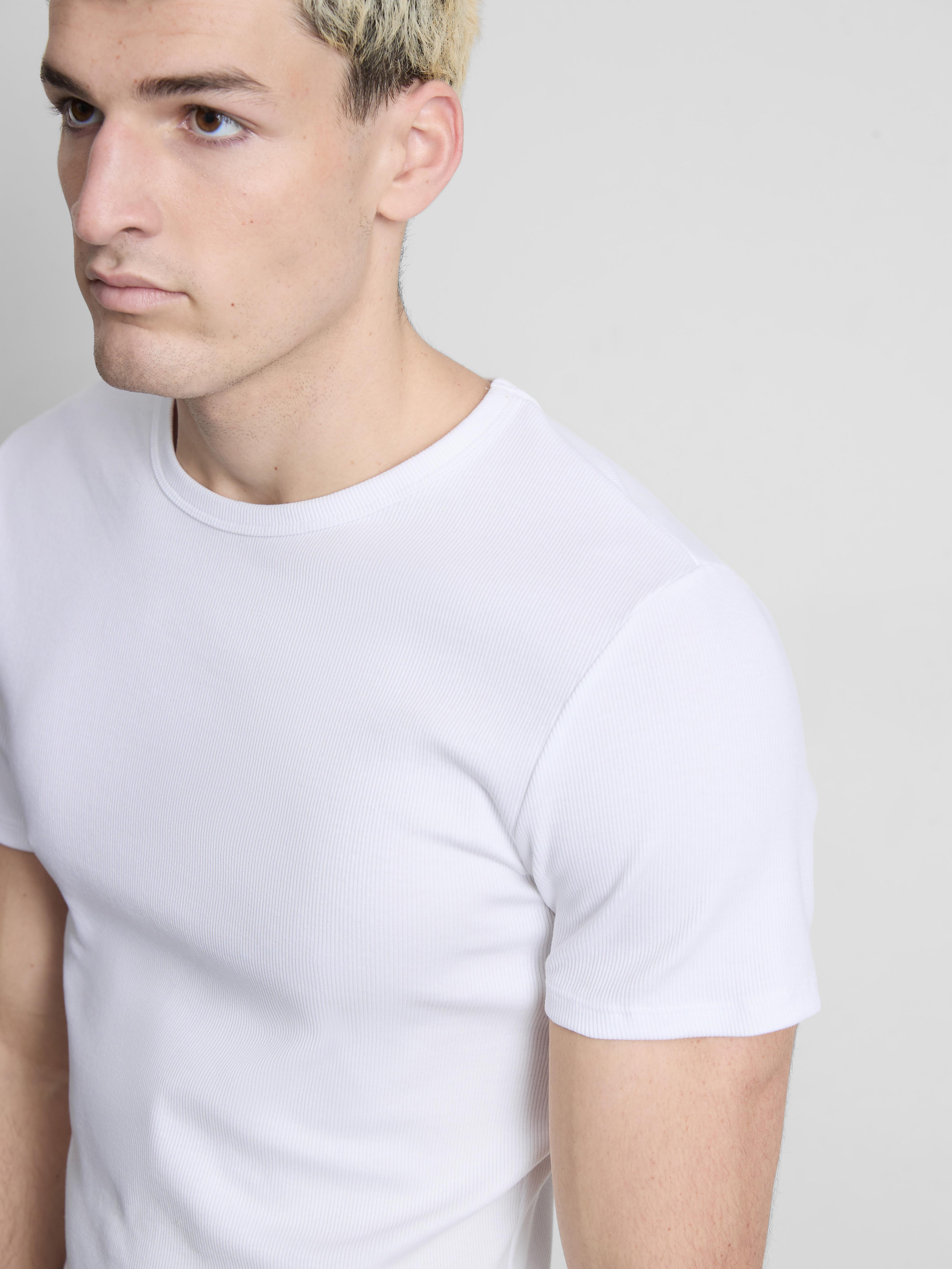 Geripptes T-Shirt, 2er-Pack