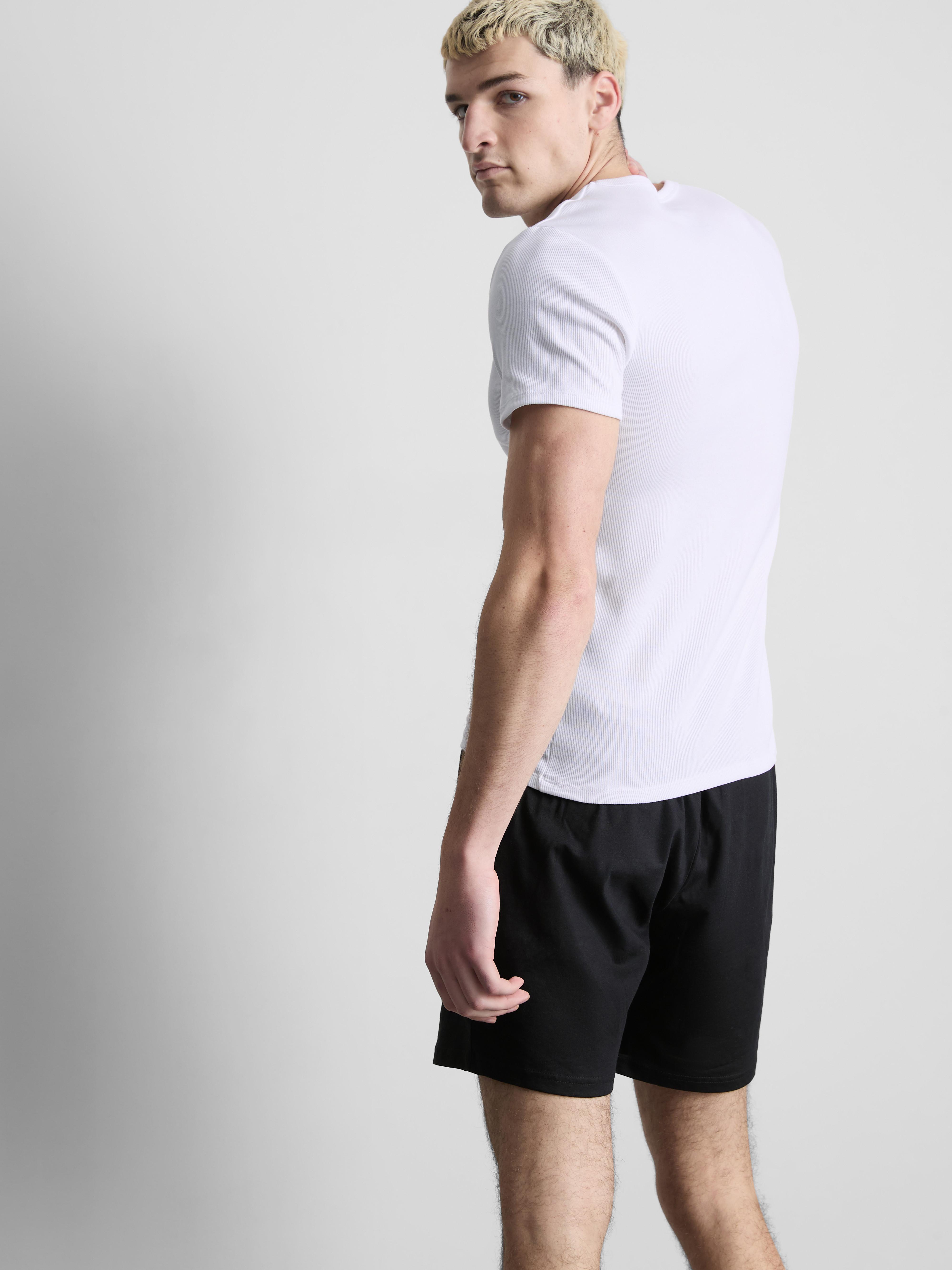 Geripptes T-Shirt, 2er-Pack