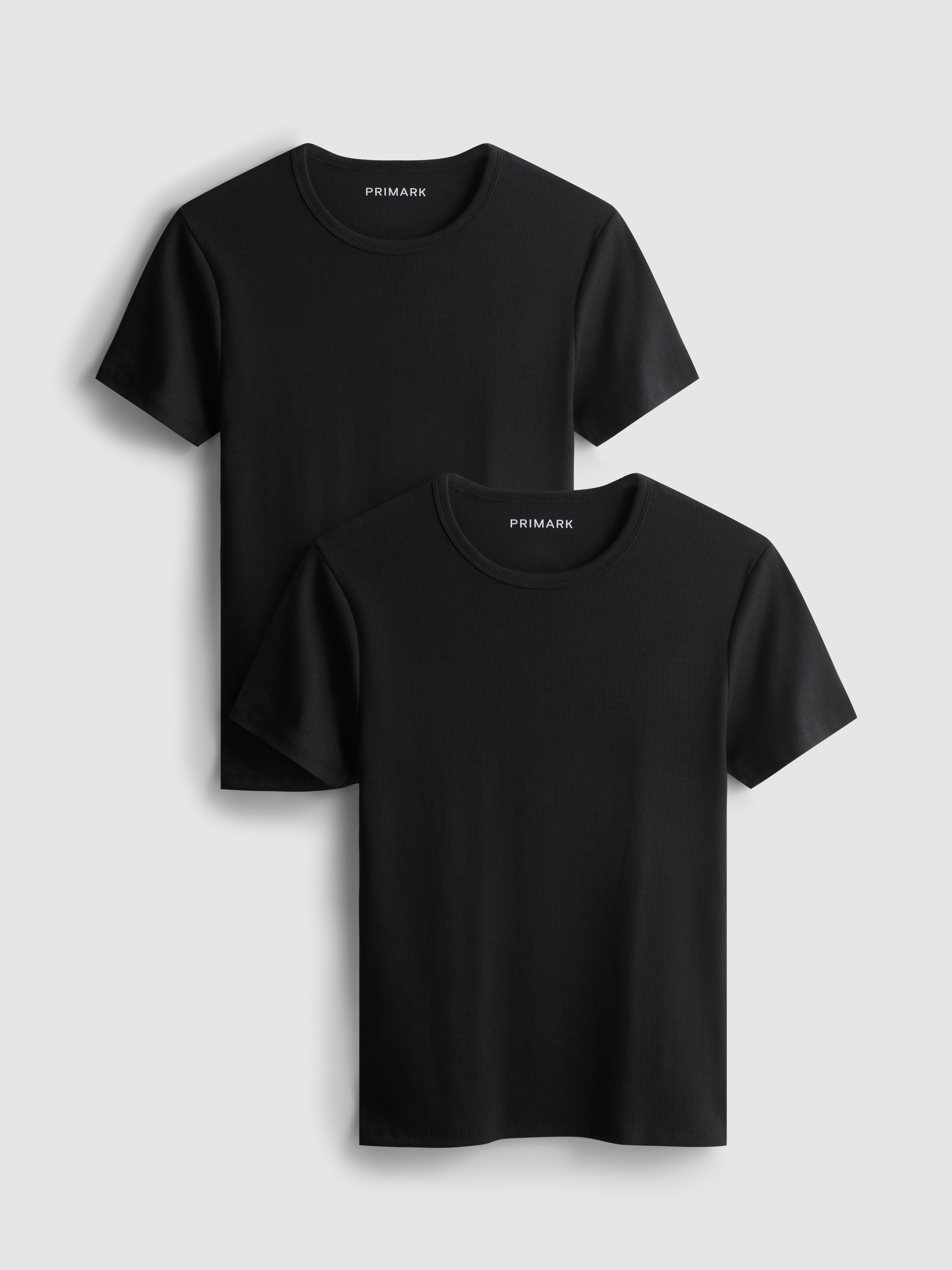 Confezione da 2 magliette a maniche corte a coste