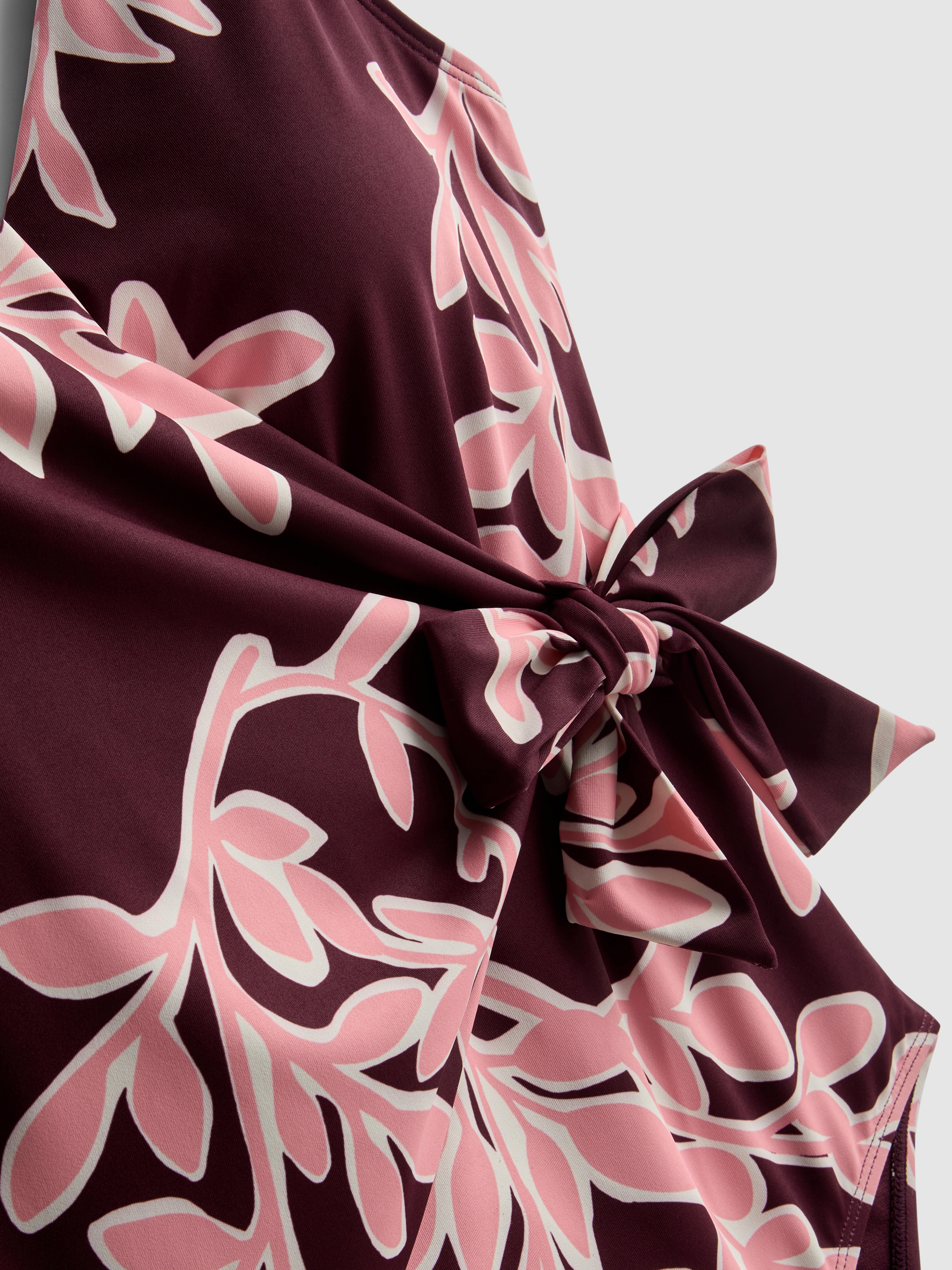 Maillot de bain gainant cache-cœur imprimé