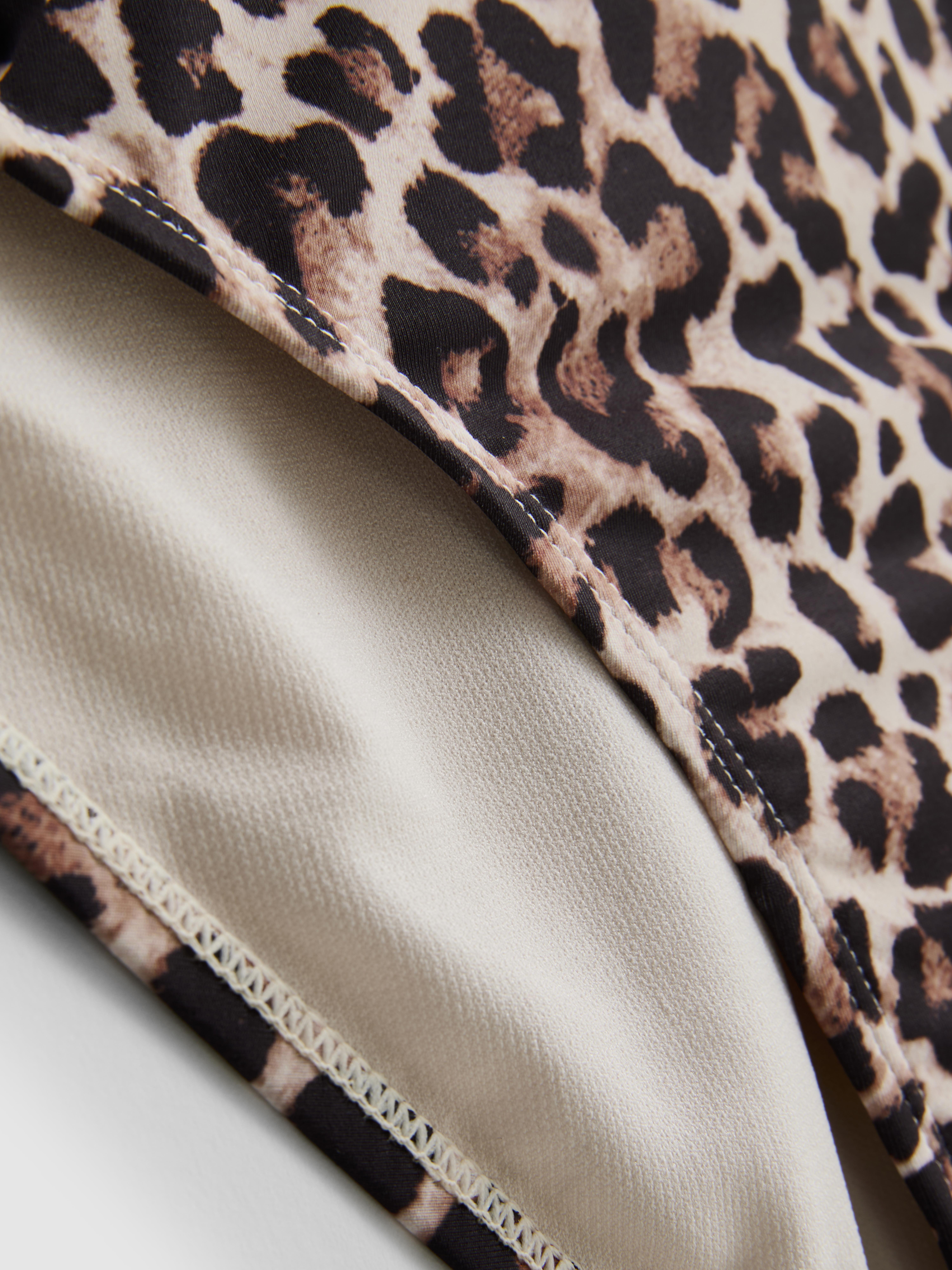 Women's Brown Printed Wrap-Detail Control Swimsuit