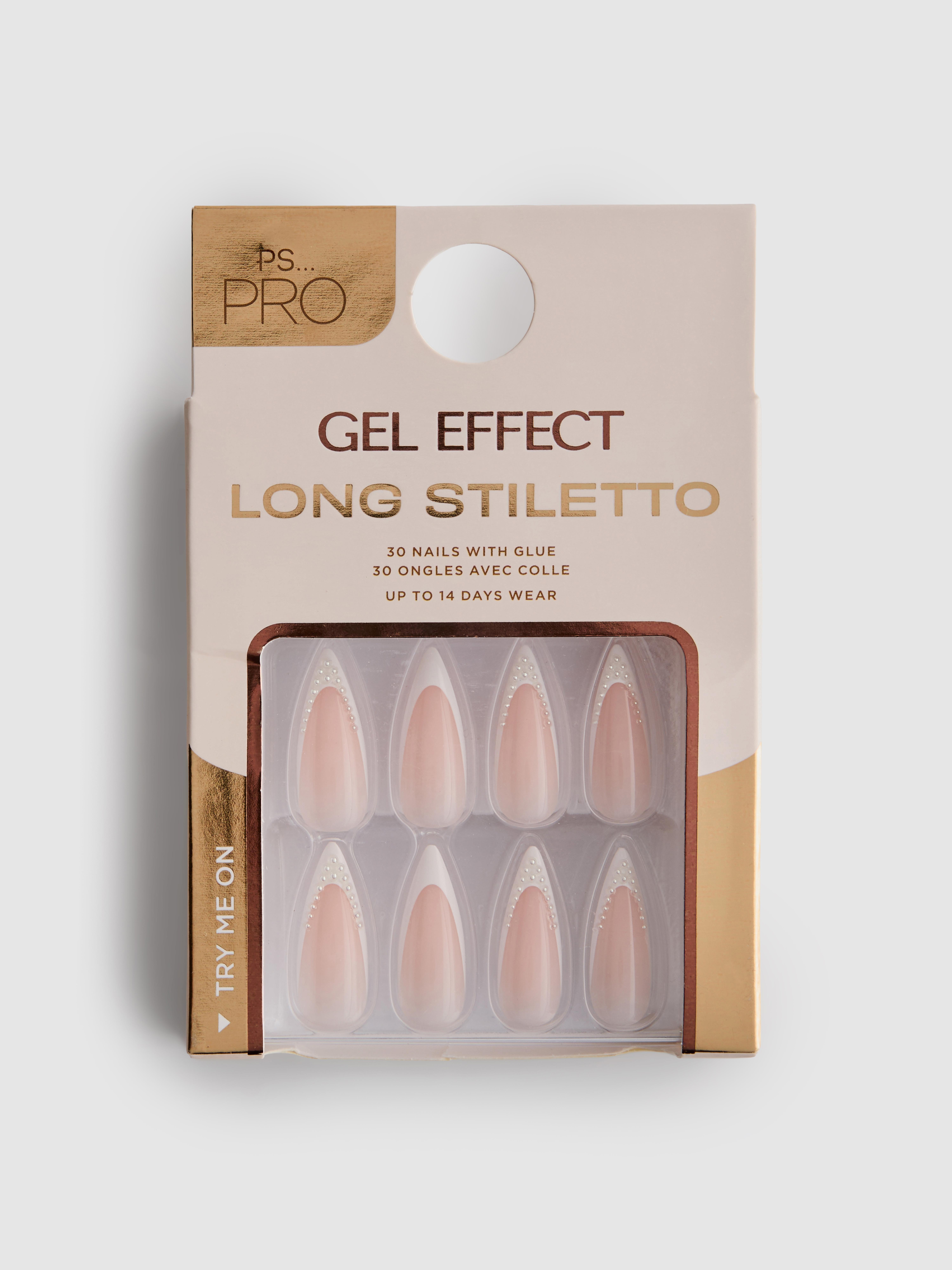 PS... Pro Lange spitse kunstnagels met geleffect