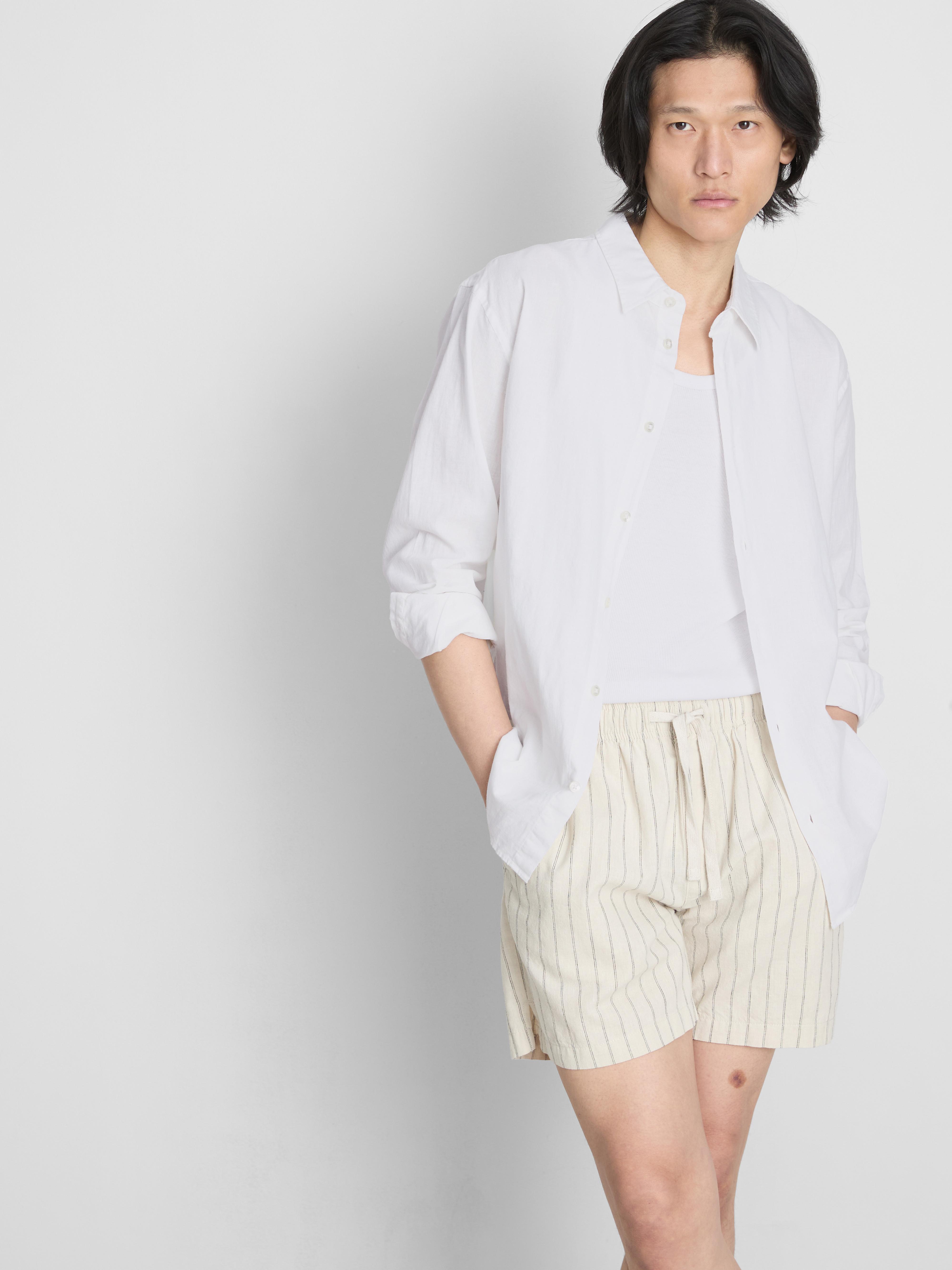 Long Sleeve Linen Blend Shirt