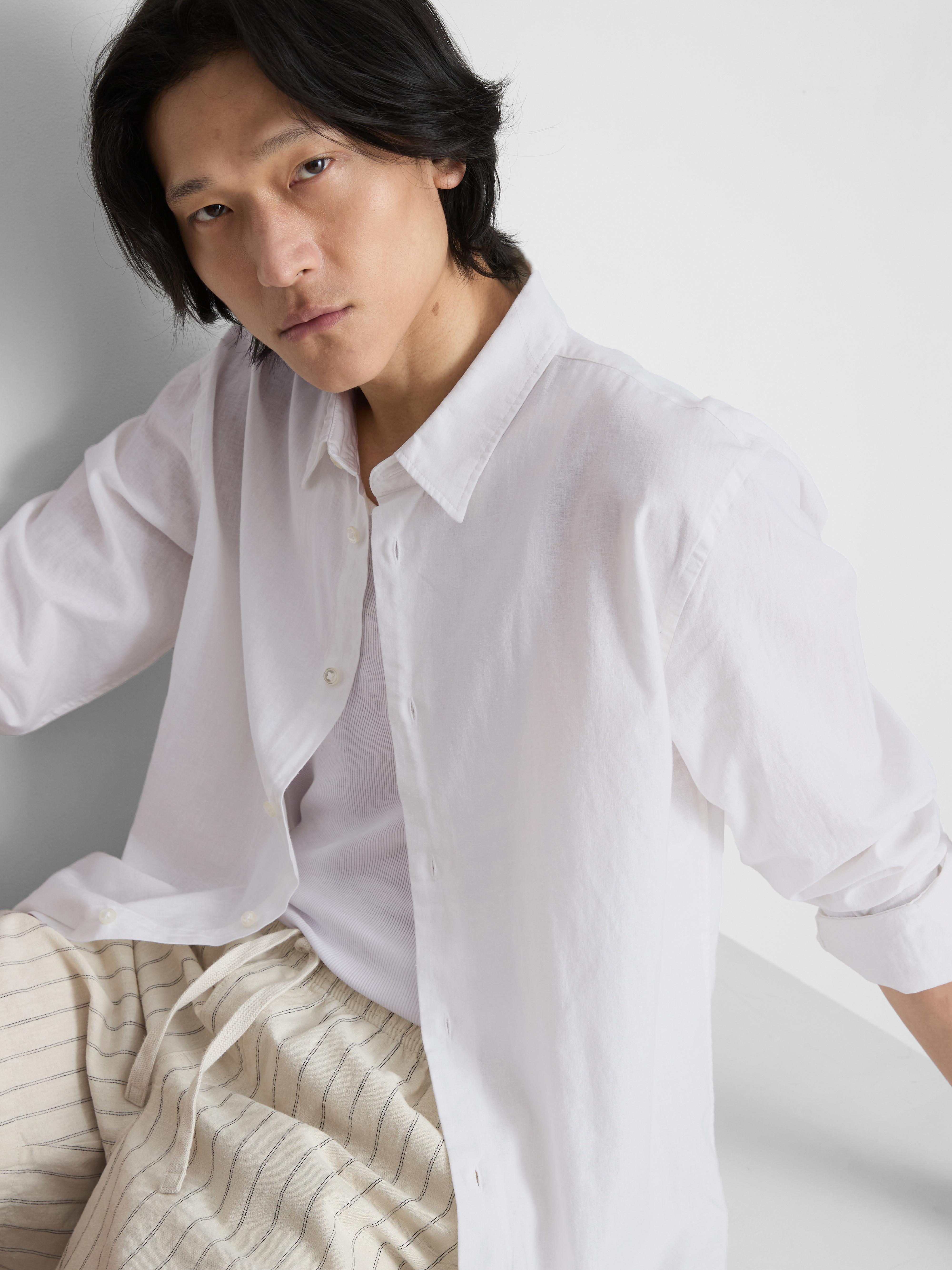 Camisa manga comprida mistura linho