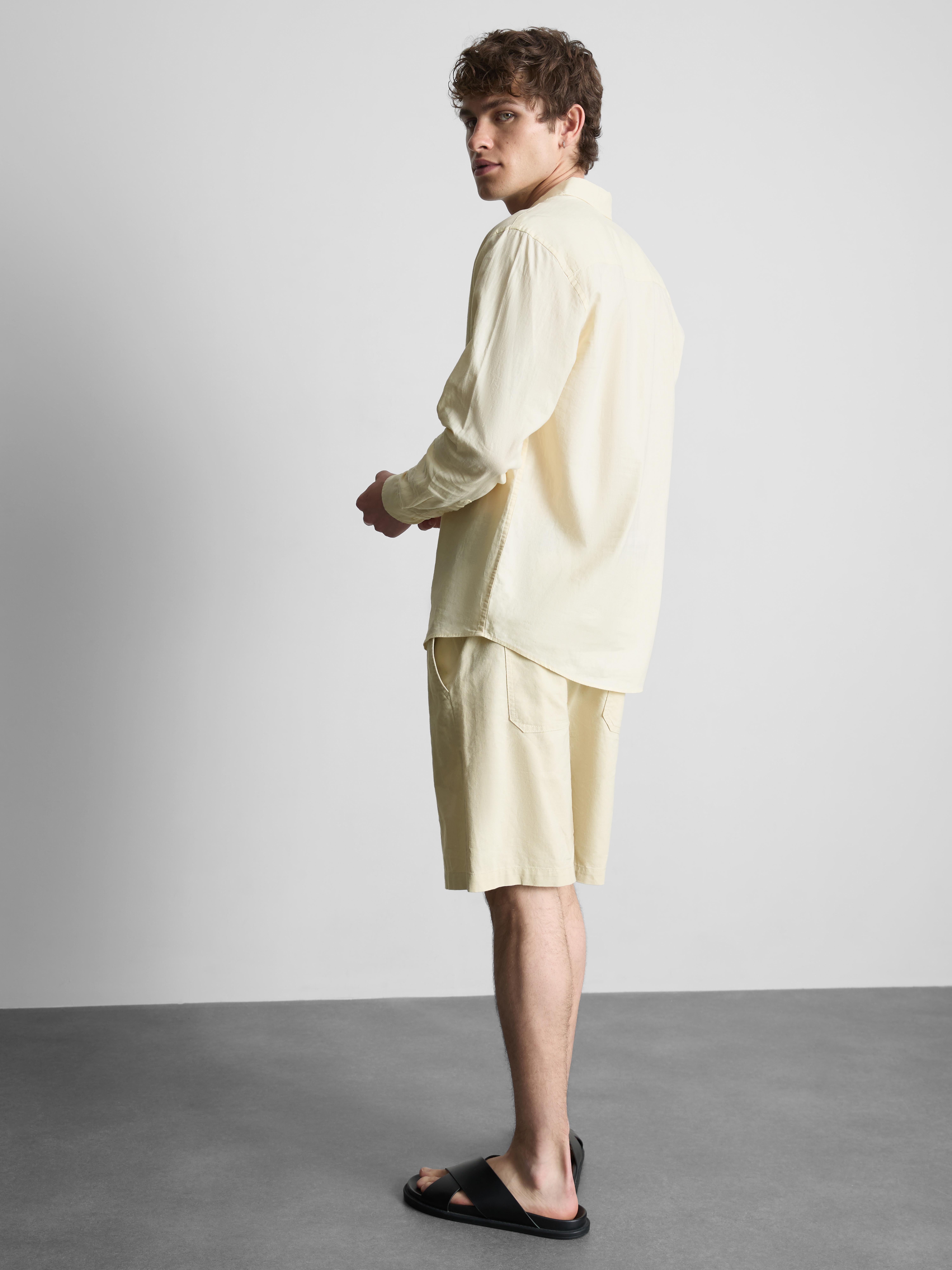 Long Sleeve Linen Blend Shirt