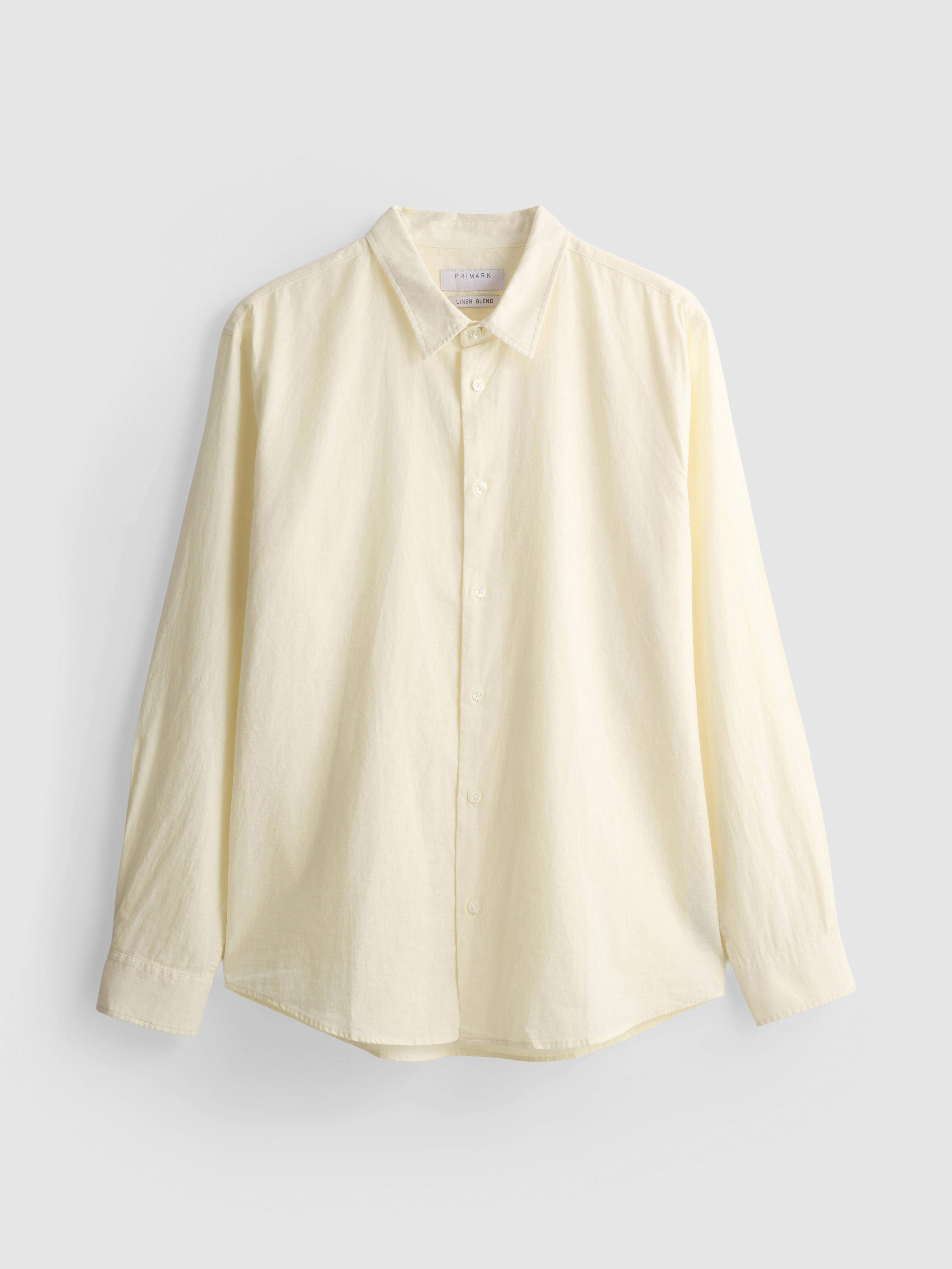 Long Sleeve Linen Blend Shirt