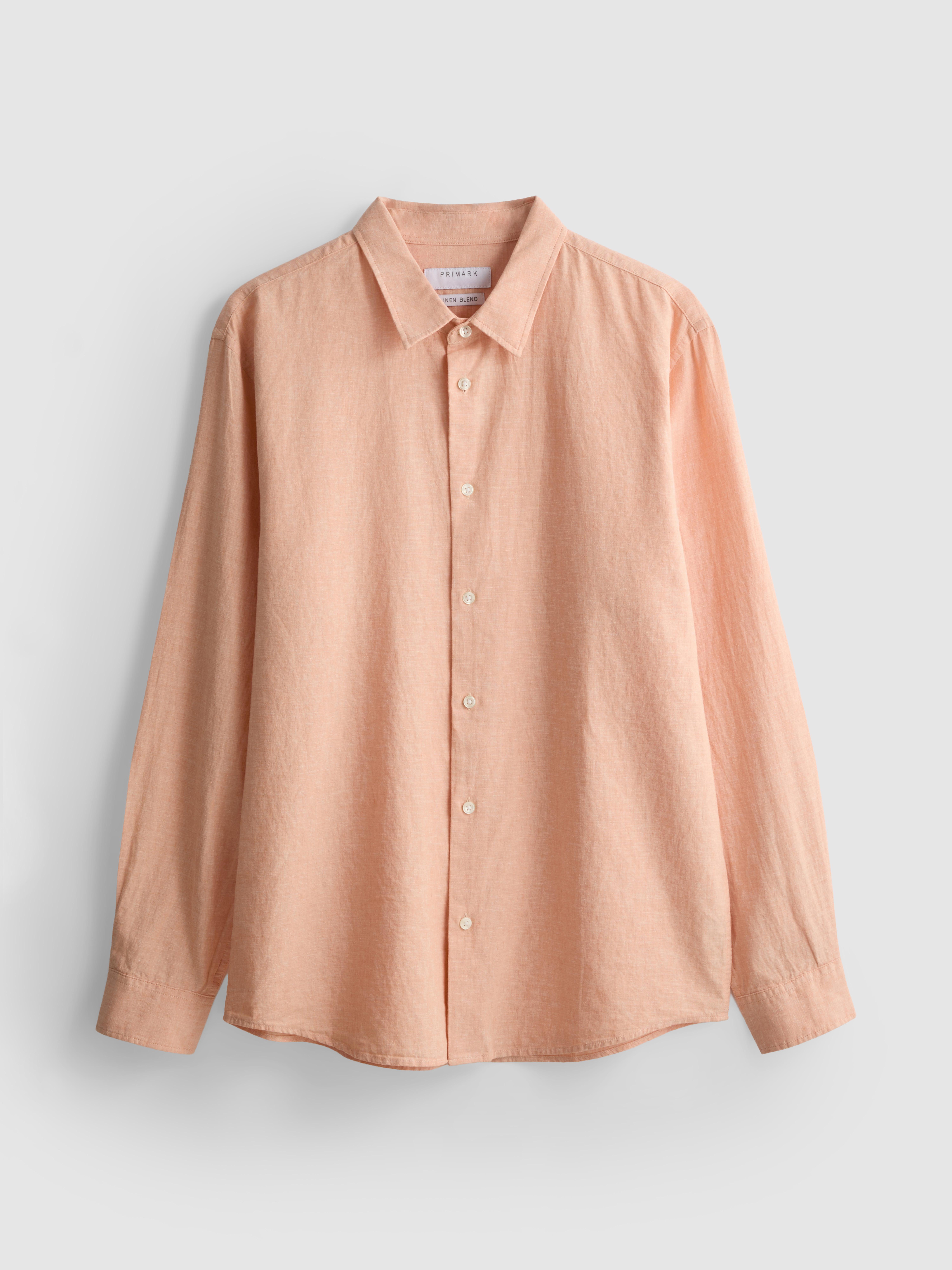 Long Sleeve Linen Blend Shirt