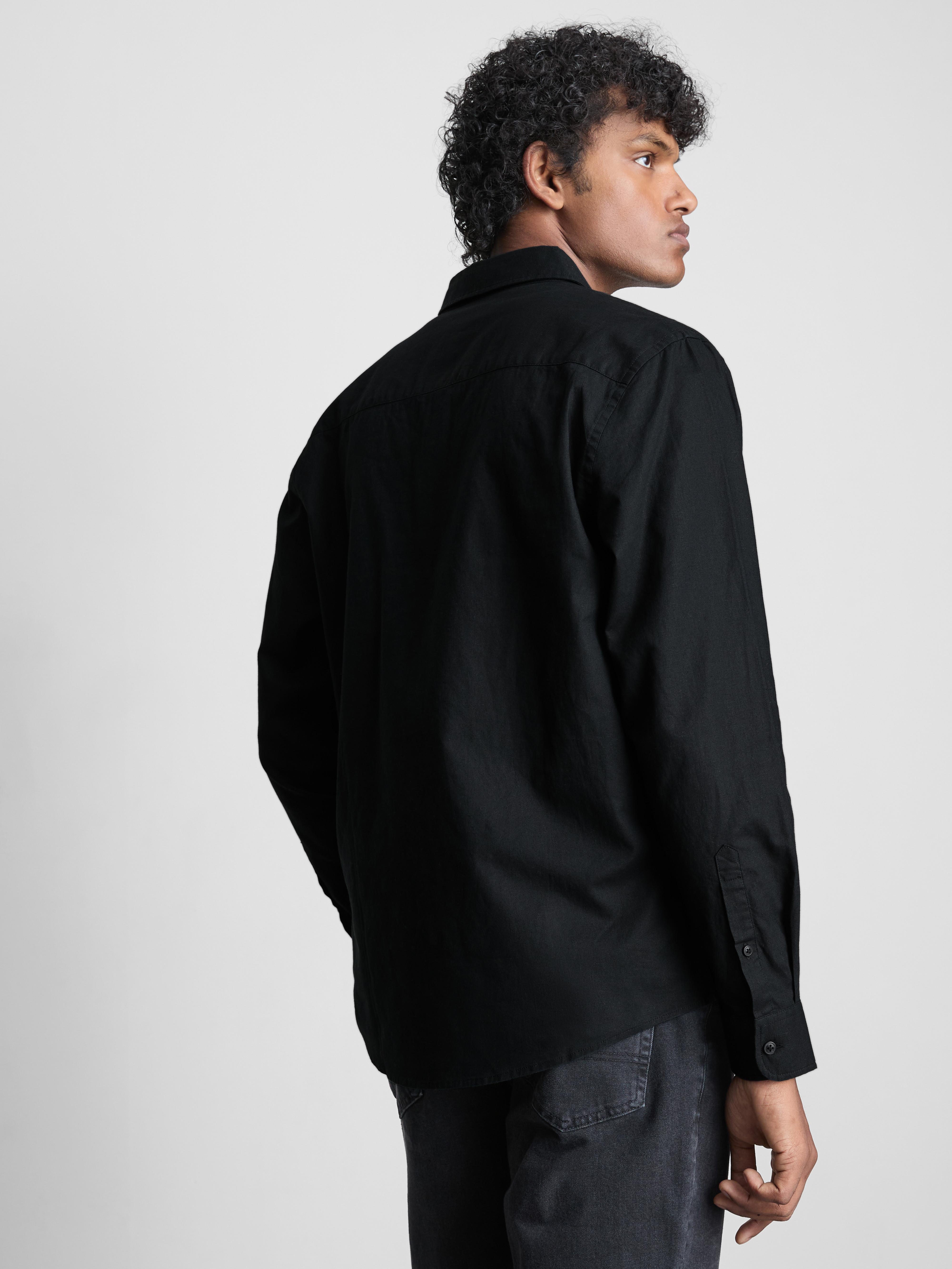 Hosszú ujjú vászonkeverék ing