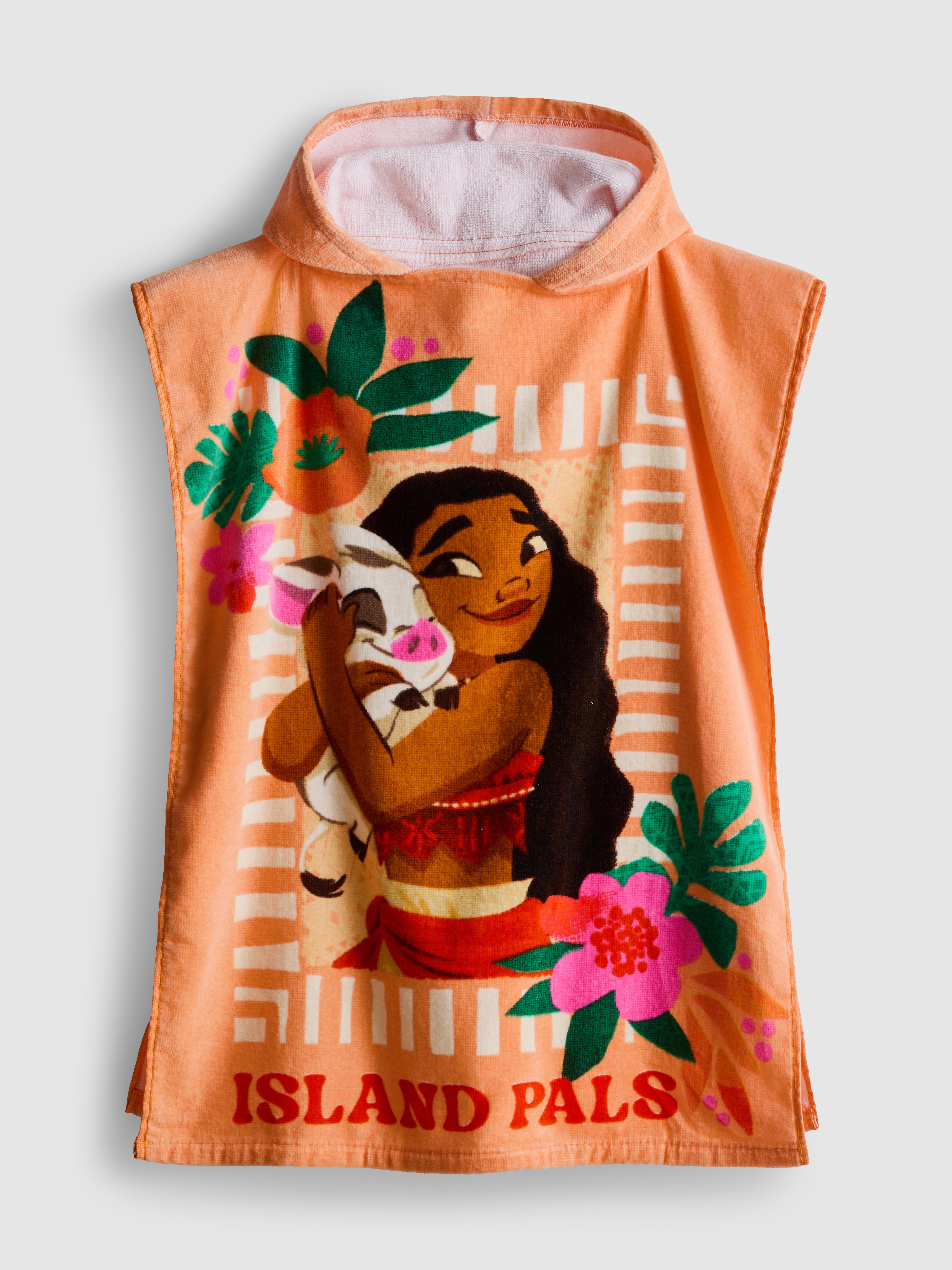 Ponczo z tkaniny frotte z motywem Vaiany Disneya