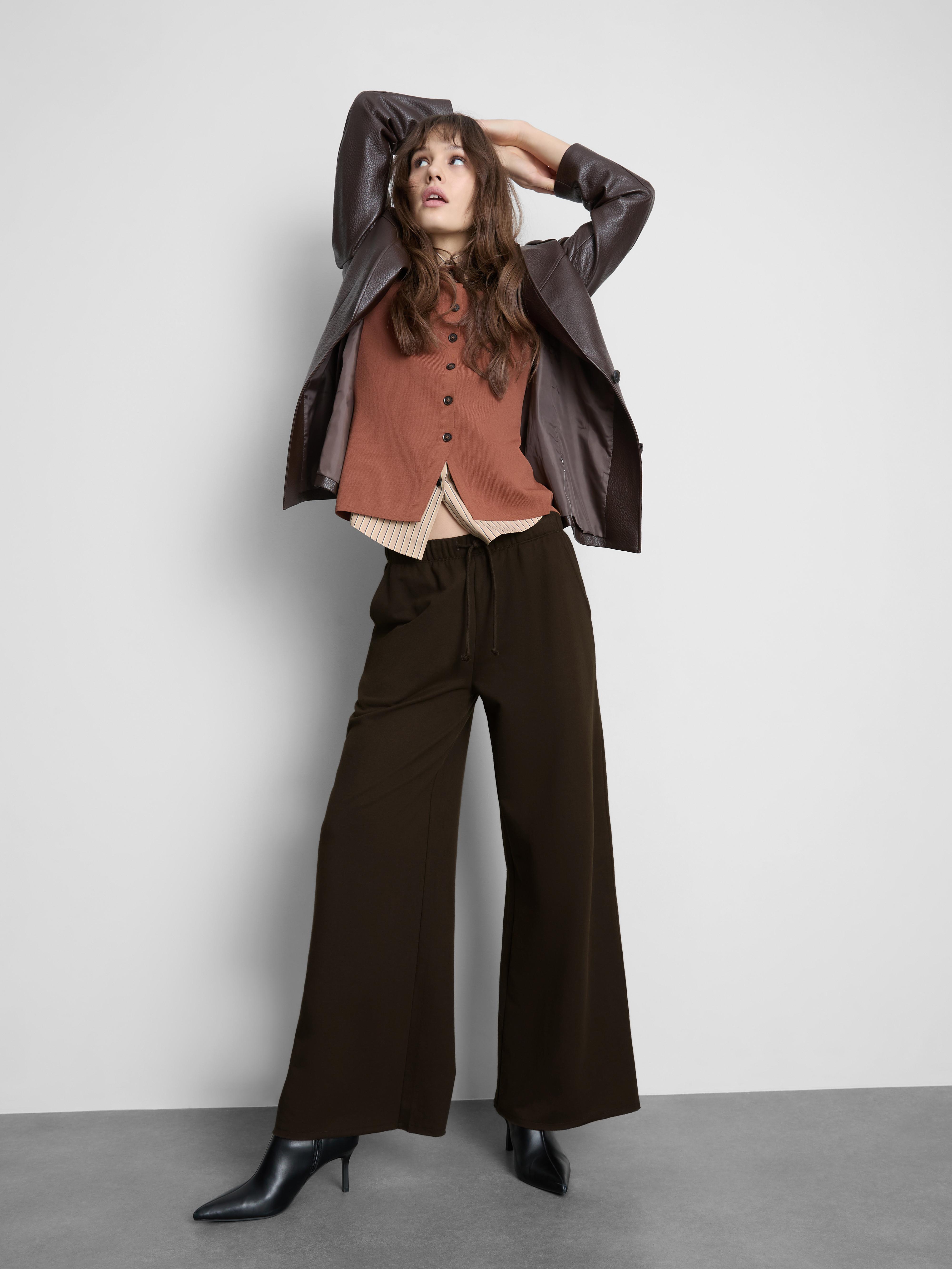 Cozy Wide-Leg Cotton-Blend Joggers