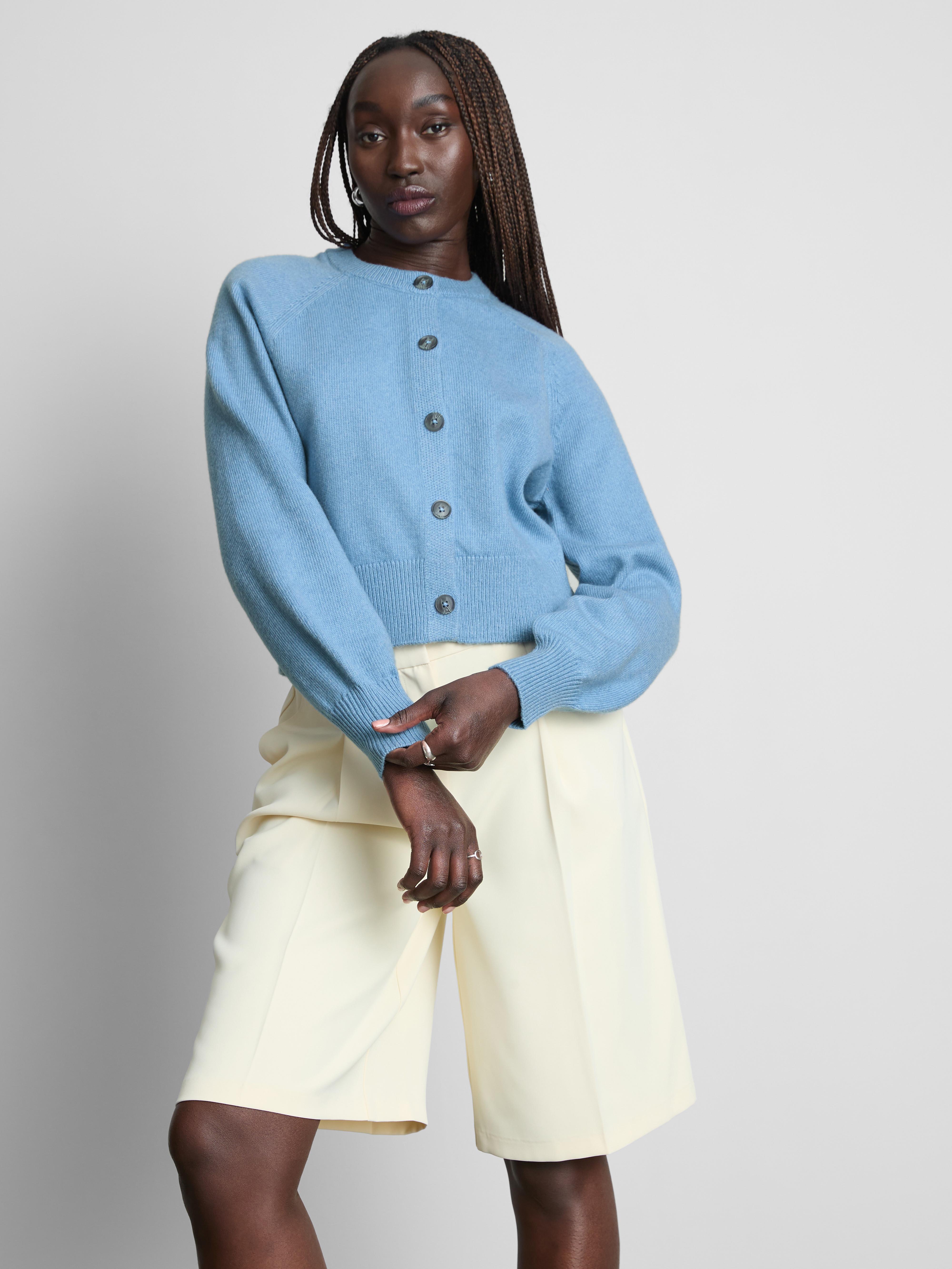 Knitted Puff Sleeve Cardigan