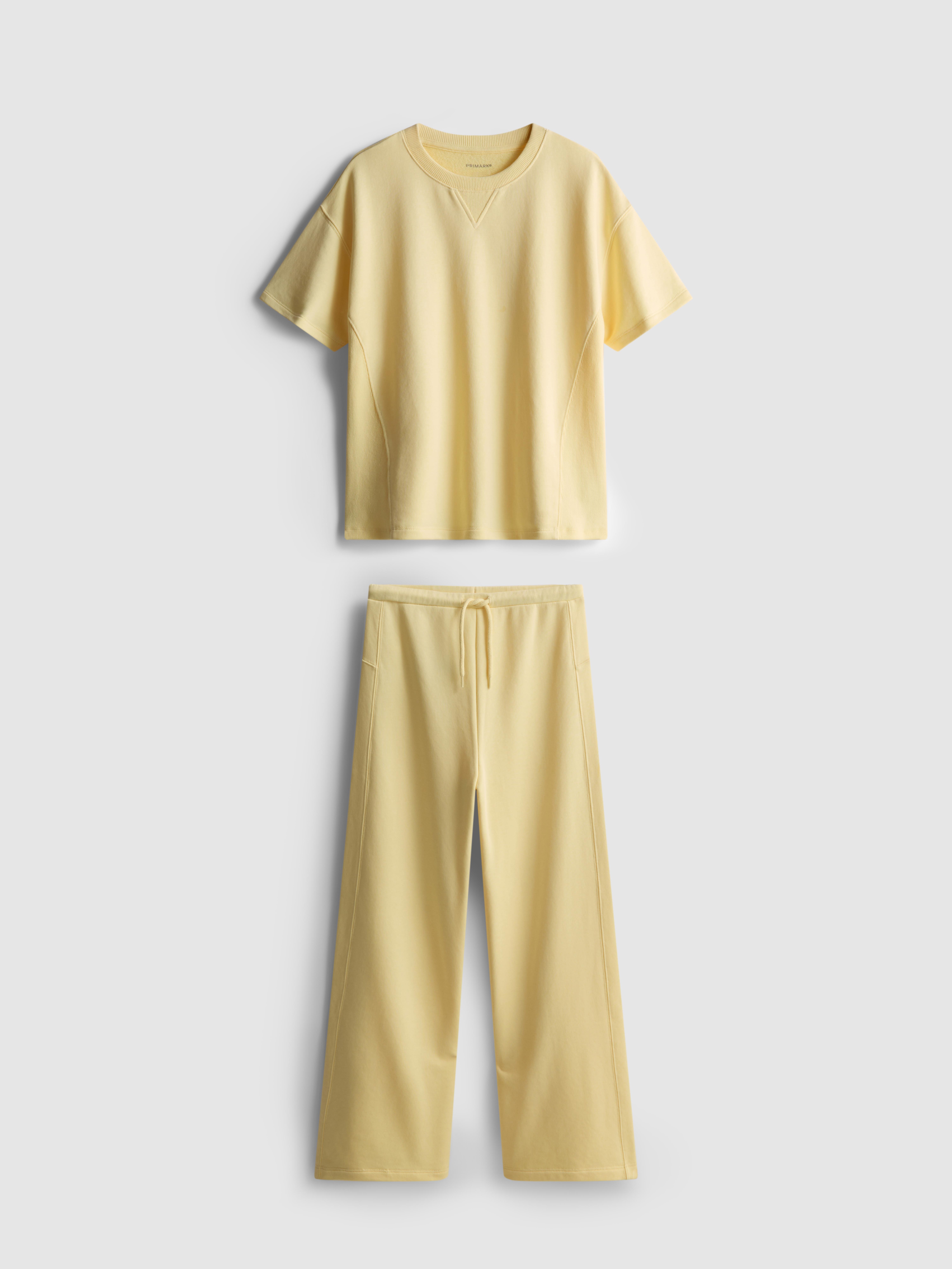 Girls Yellow 7-15yrs | T-Shirt and Wide-Leg Joggers Set