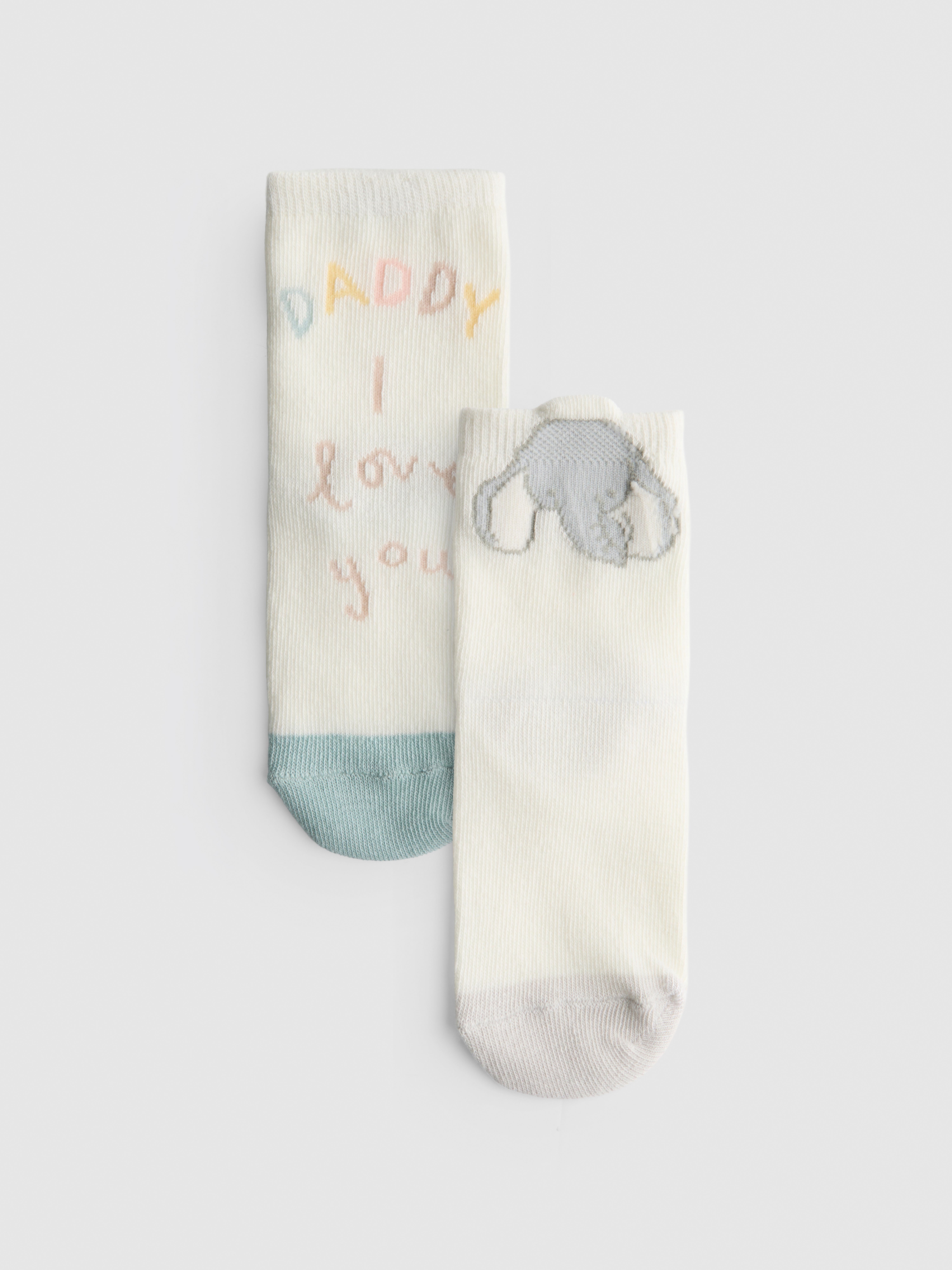 2pk Cotton Rich I Love Daddy Ankle Socks