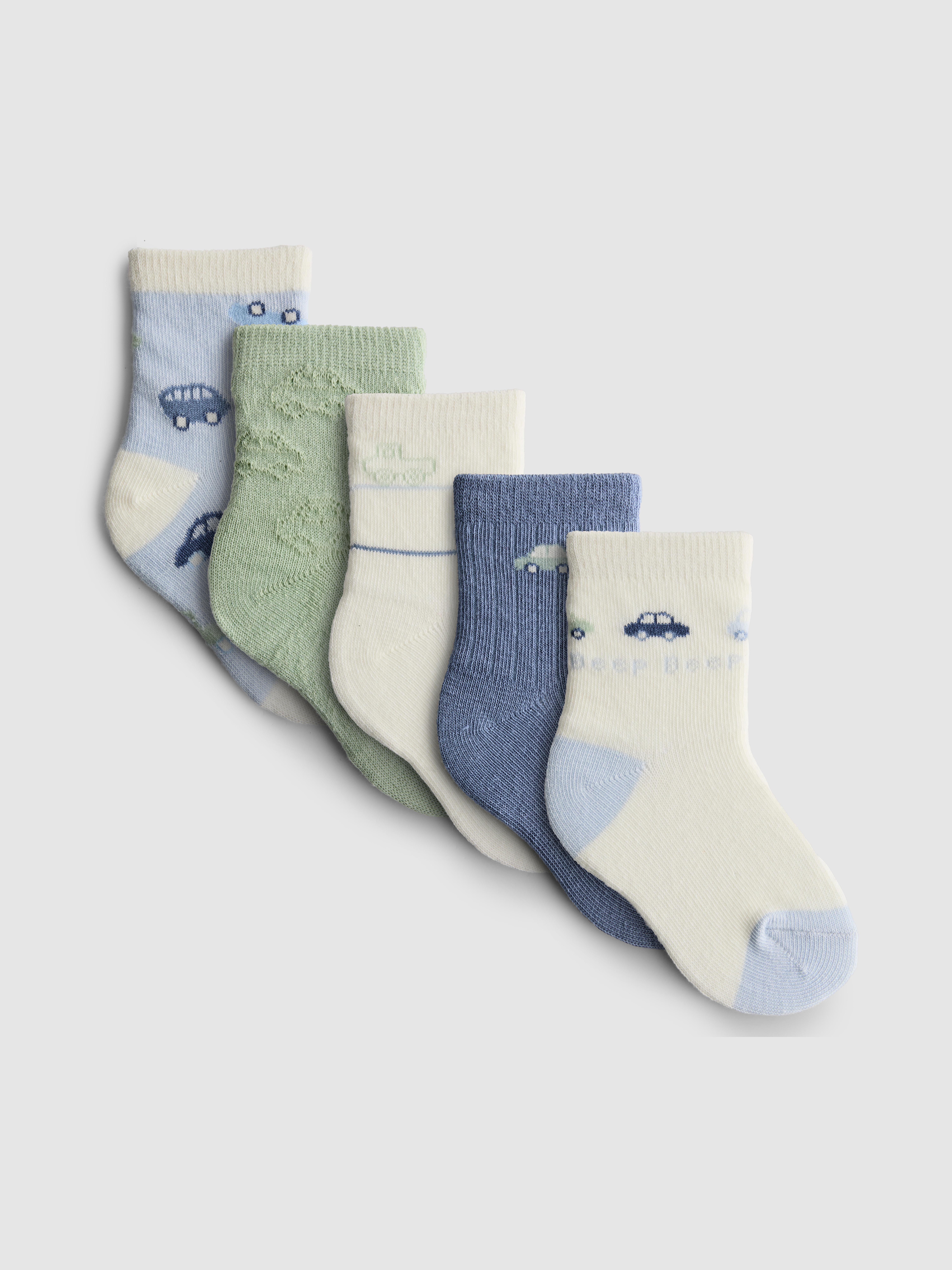 Enkelsokken met auto's, 5 paar