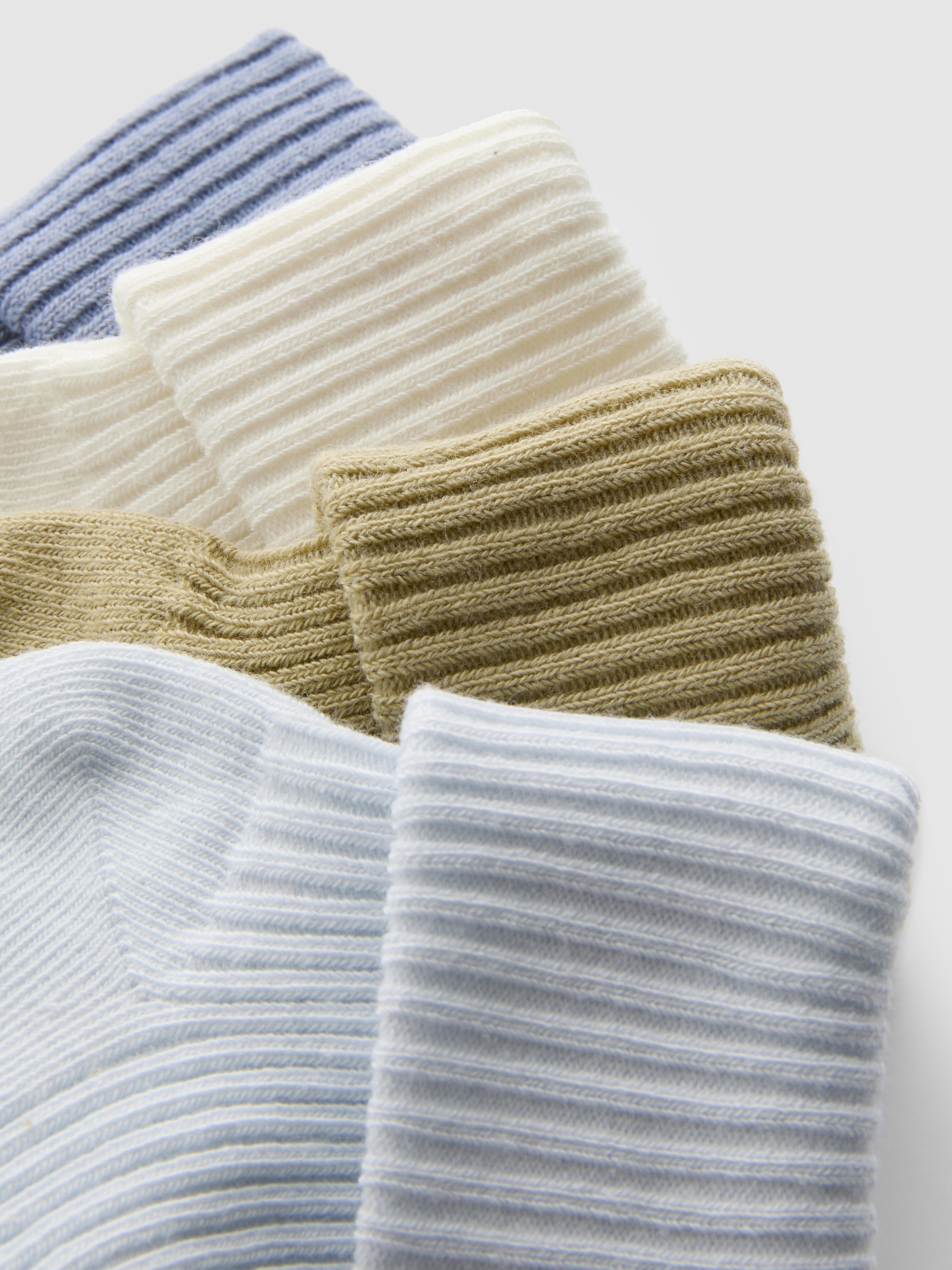 Baby Boys Blue 4pk Ribbed Socks